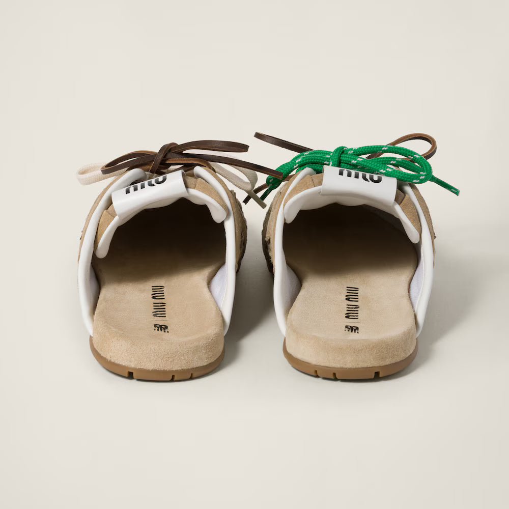 530 SL Faded Suede Mules Ecru