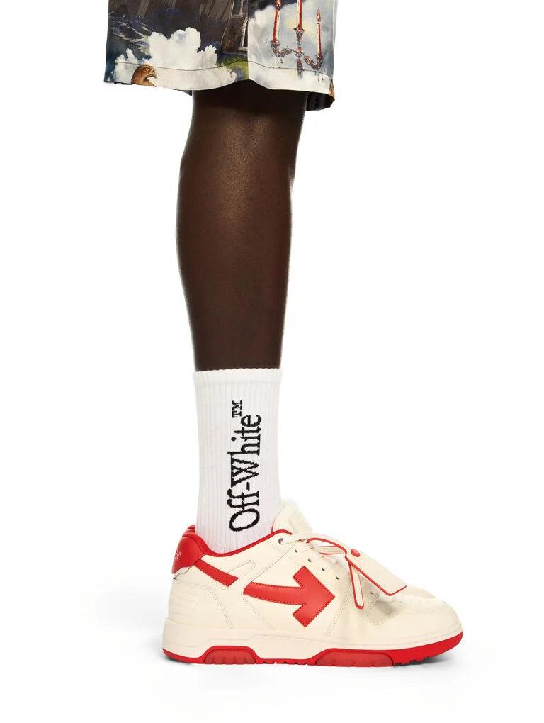 Off-White Out Of Office Leather Sneakers in White and Red