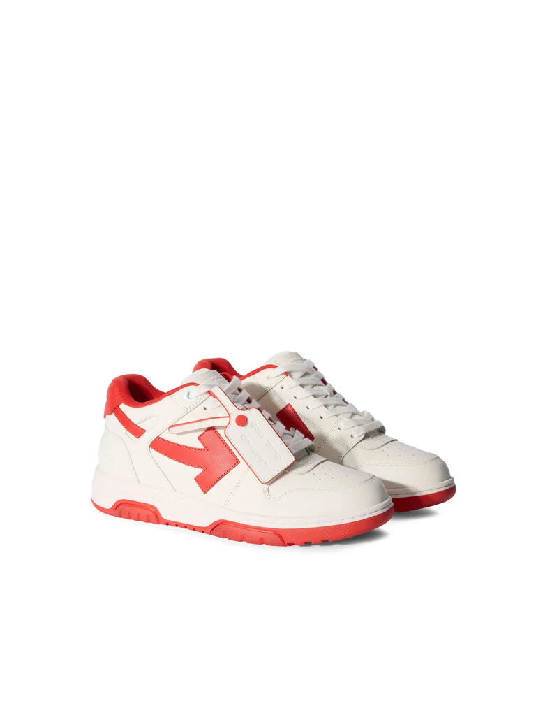 Off-White Out Of Office Leather Sneakers in White and Red