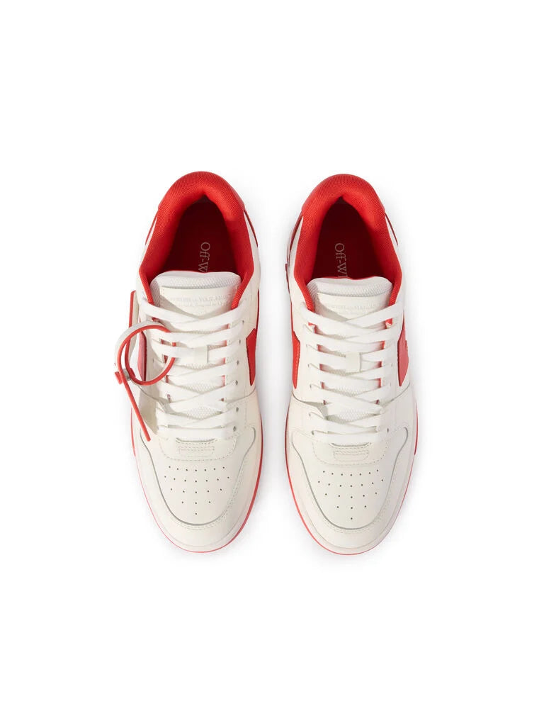 Off-White Out Of Office Leather Sneakers in White and Red