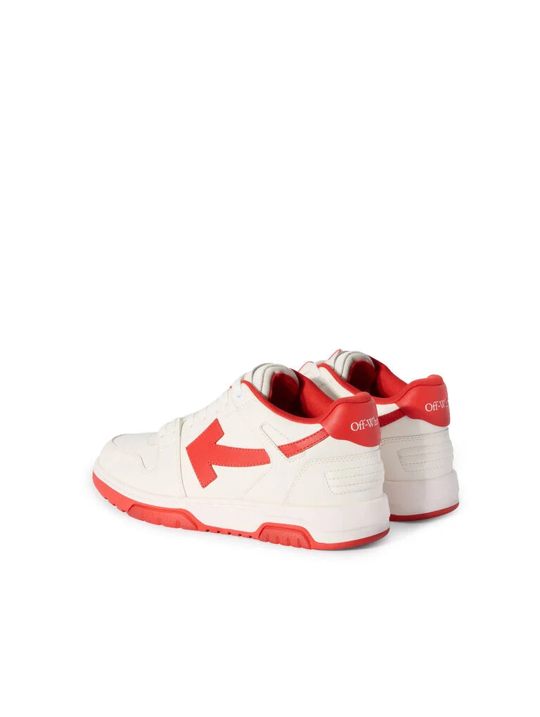 Off-White Out Of Office Leather Sneakers in White and Red