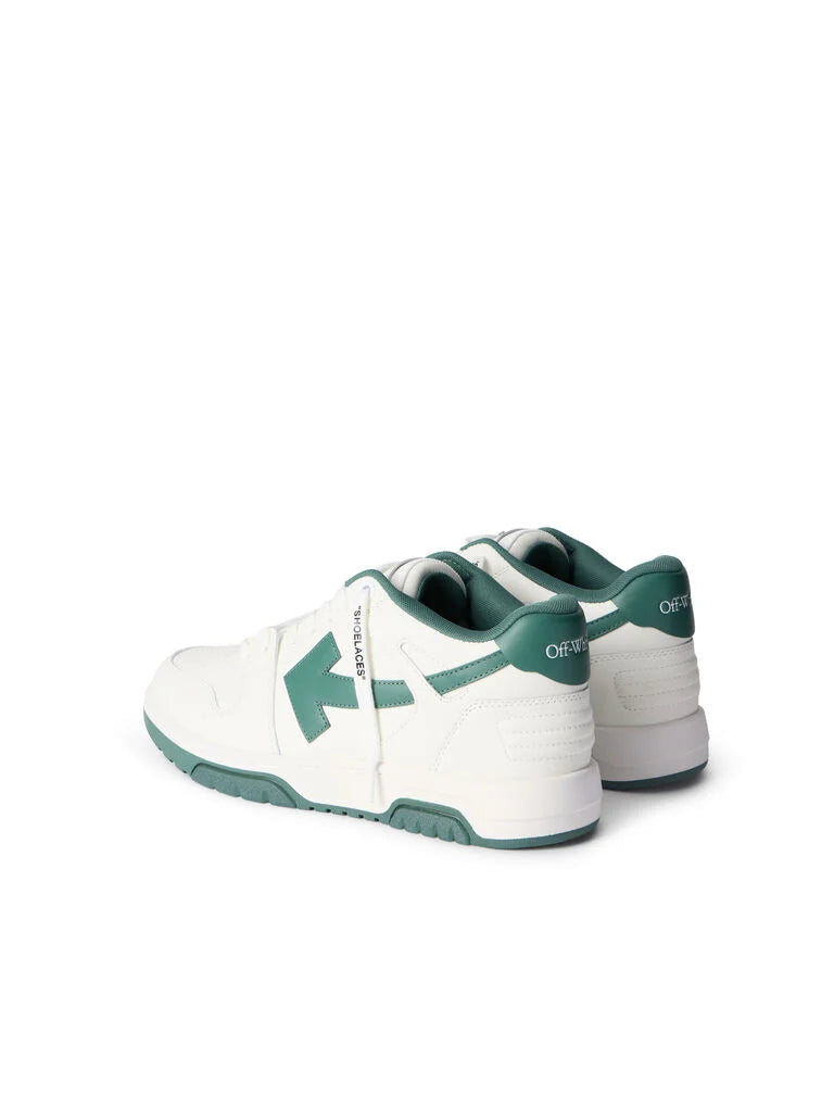Off-White Out Of Office Leather Sneakers in White/Green