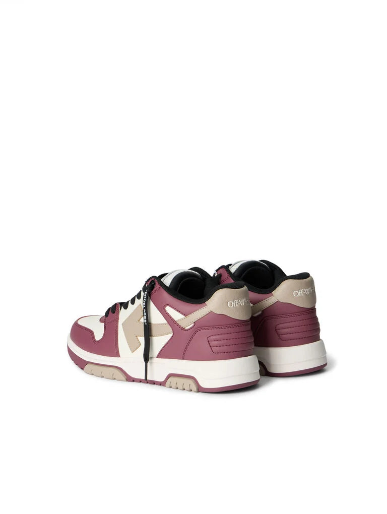 Off-White Out Of Office Leather Sneakers in White and Burgundy