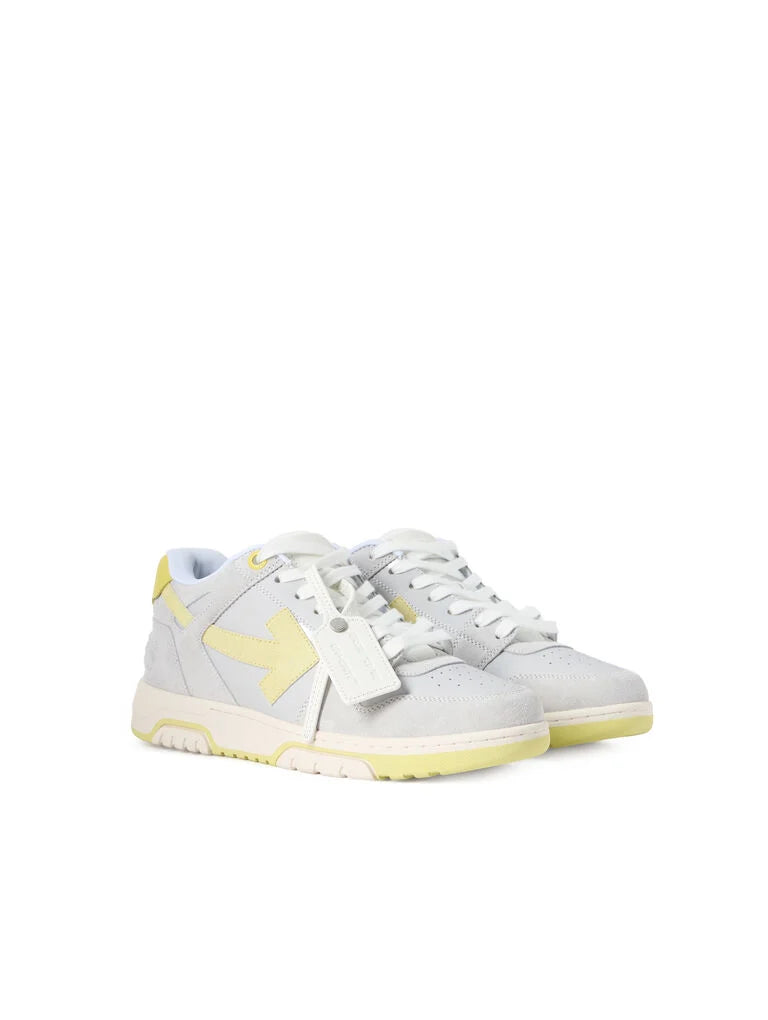Off-White Out Of Office Sneakers in Medium Grey/Yellow