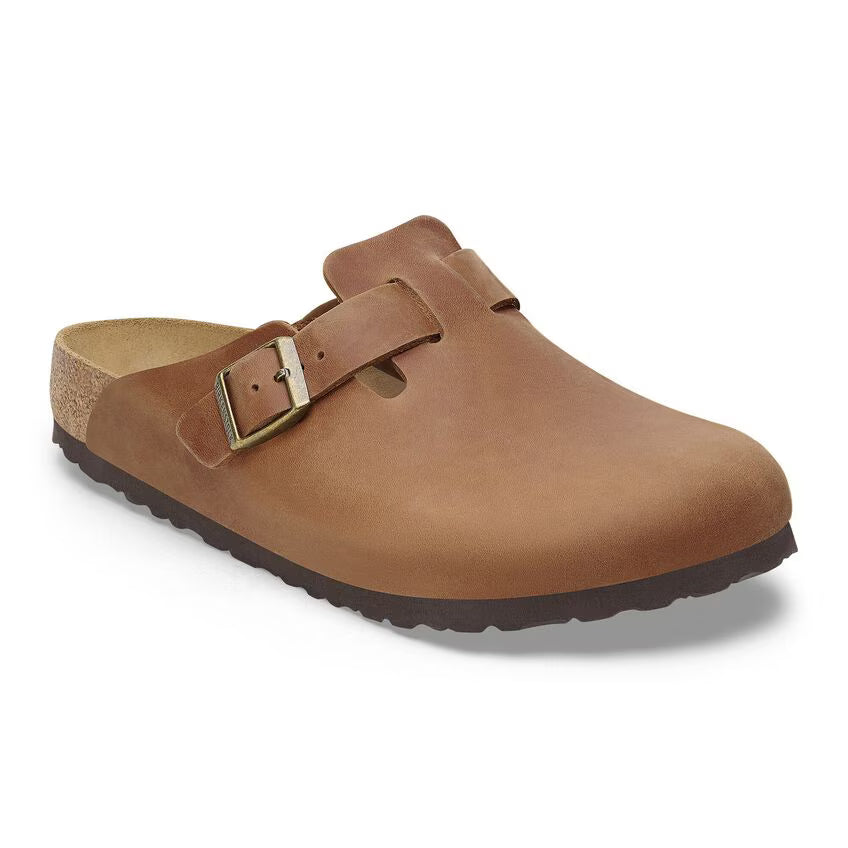 Birkenstock Boston Soft Footbed in Cognac Oiled Leather