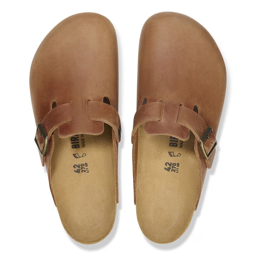 Birkenstock Boston Soft Footbed in Cognac Oiled Leather