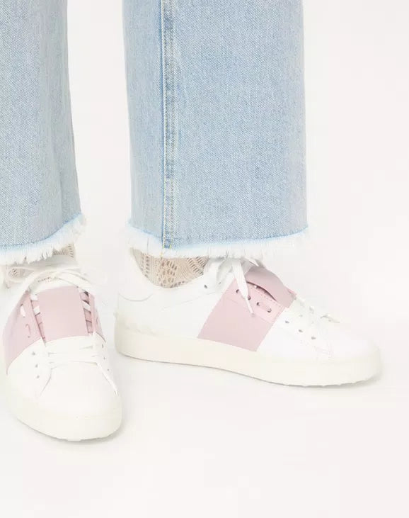 Valentino Open Sneaker In Calfskin Leather Water Rose