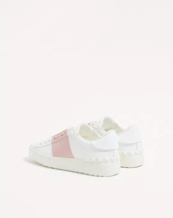 Valentino Open Sneaker In Calfskin Leather Water Rose