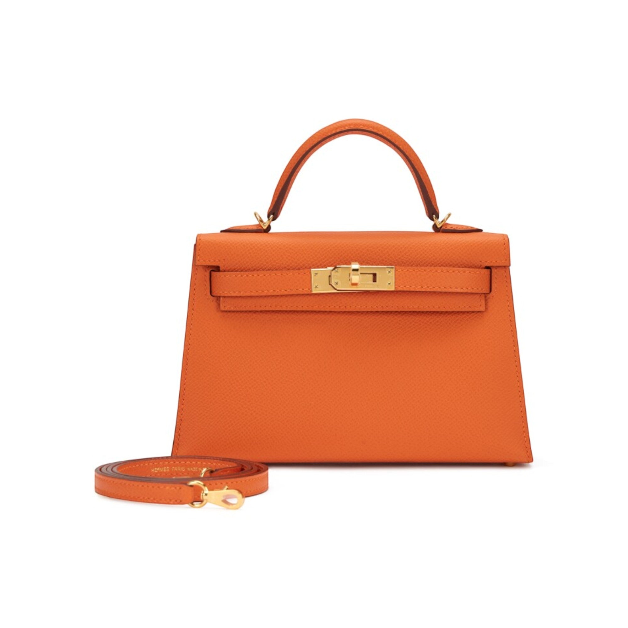 Orange Epsom Leather Gold Hardware
