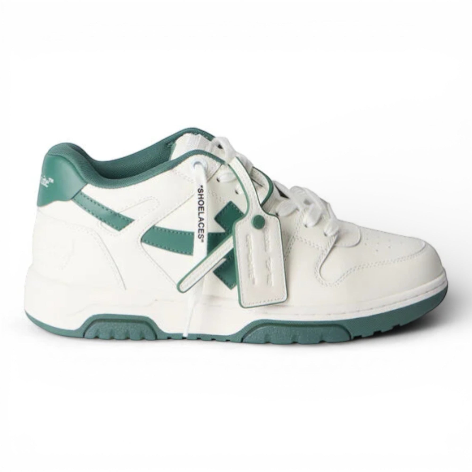 Off-White Out Of Office Leather Sneakers in White/Green