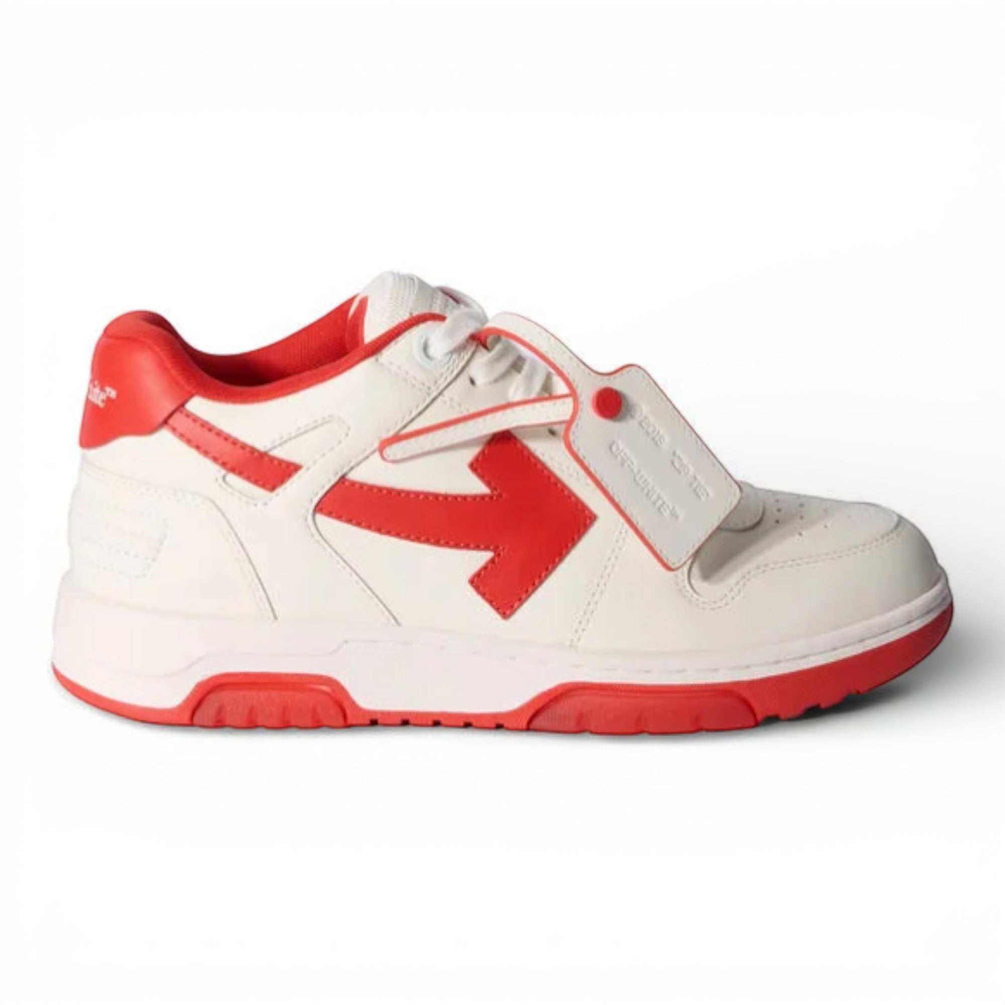 Off-White Out Of Office Leather Sneakers in White and Red
