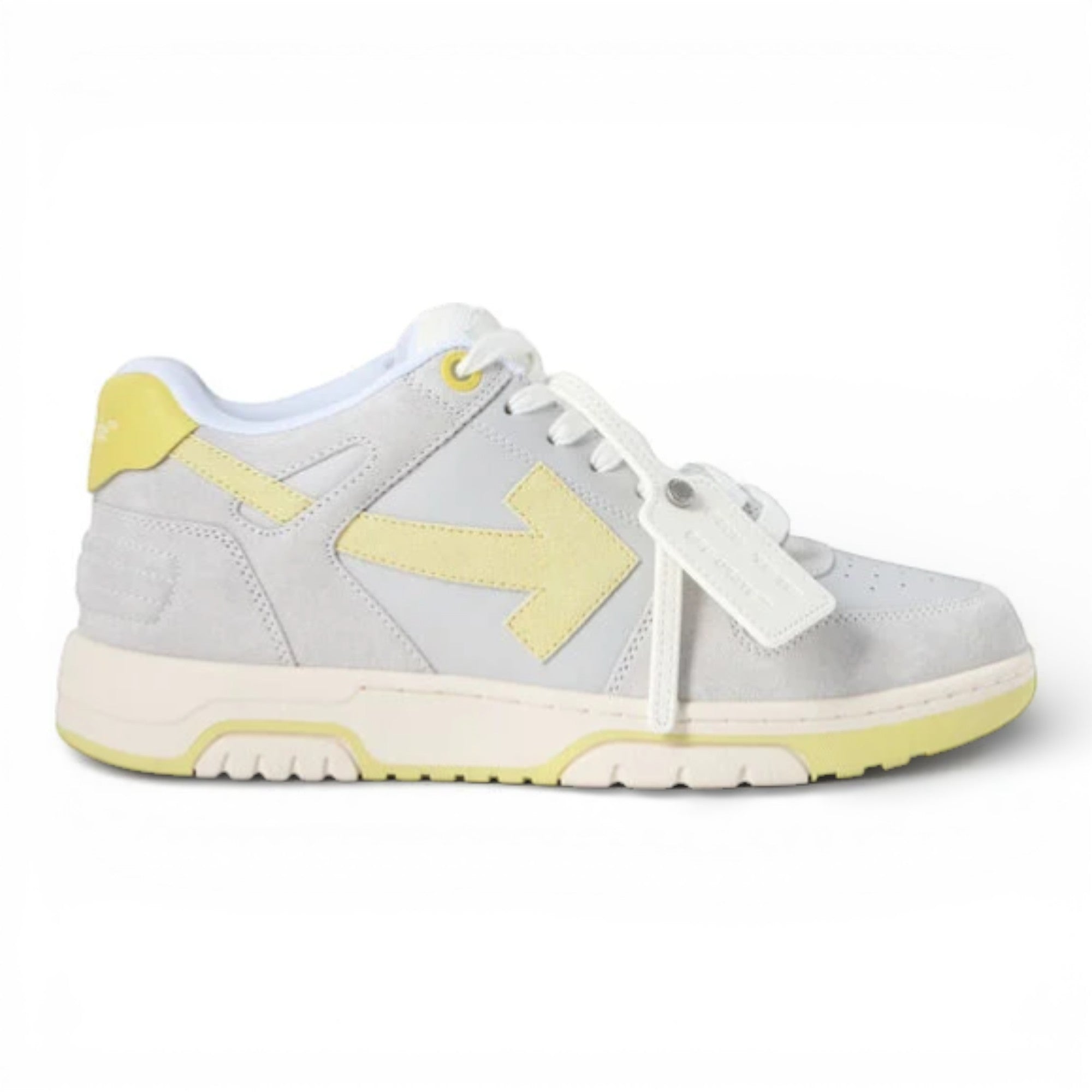 Off-White Out Of Office Sneakers in Medium Grey/Yellow