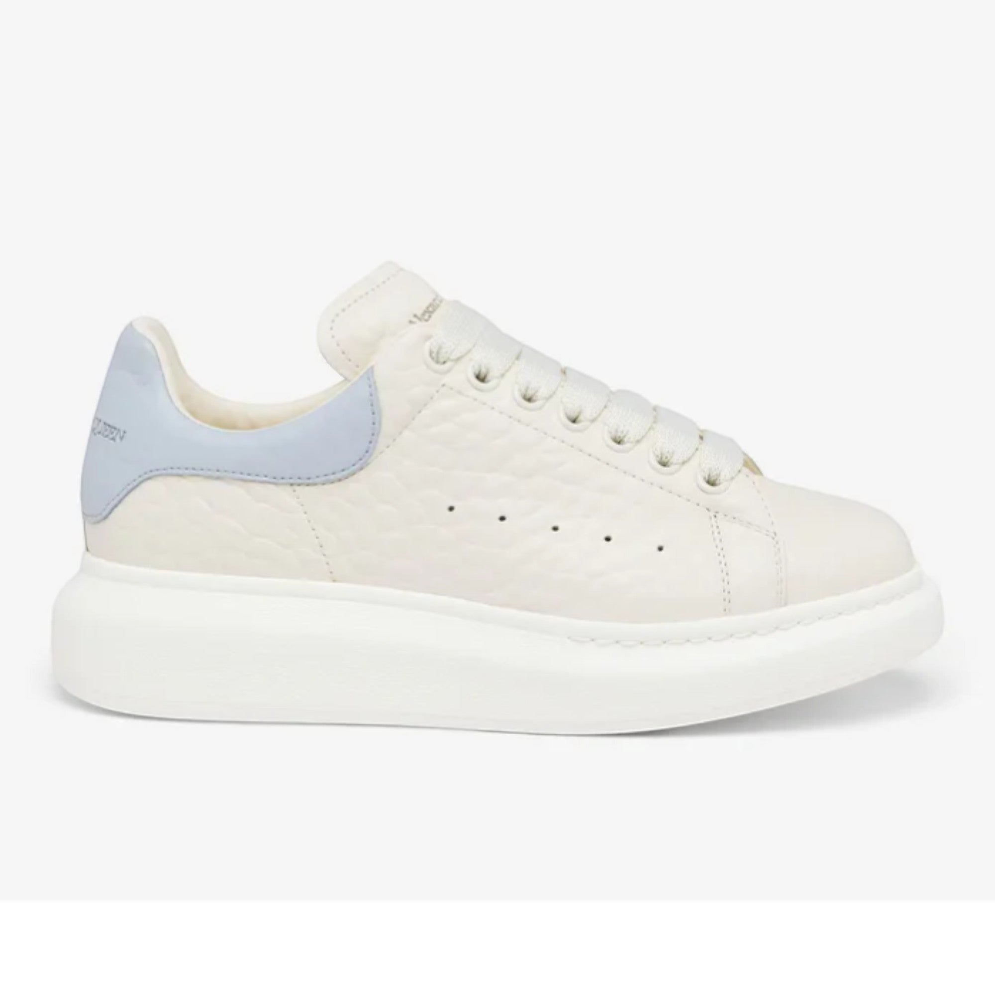 Alexander McQueen Oversized Sneaker in Off White & Light Blue