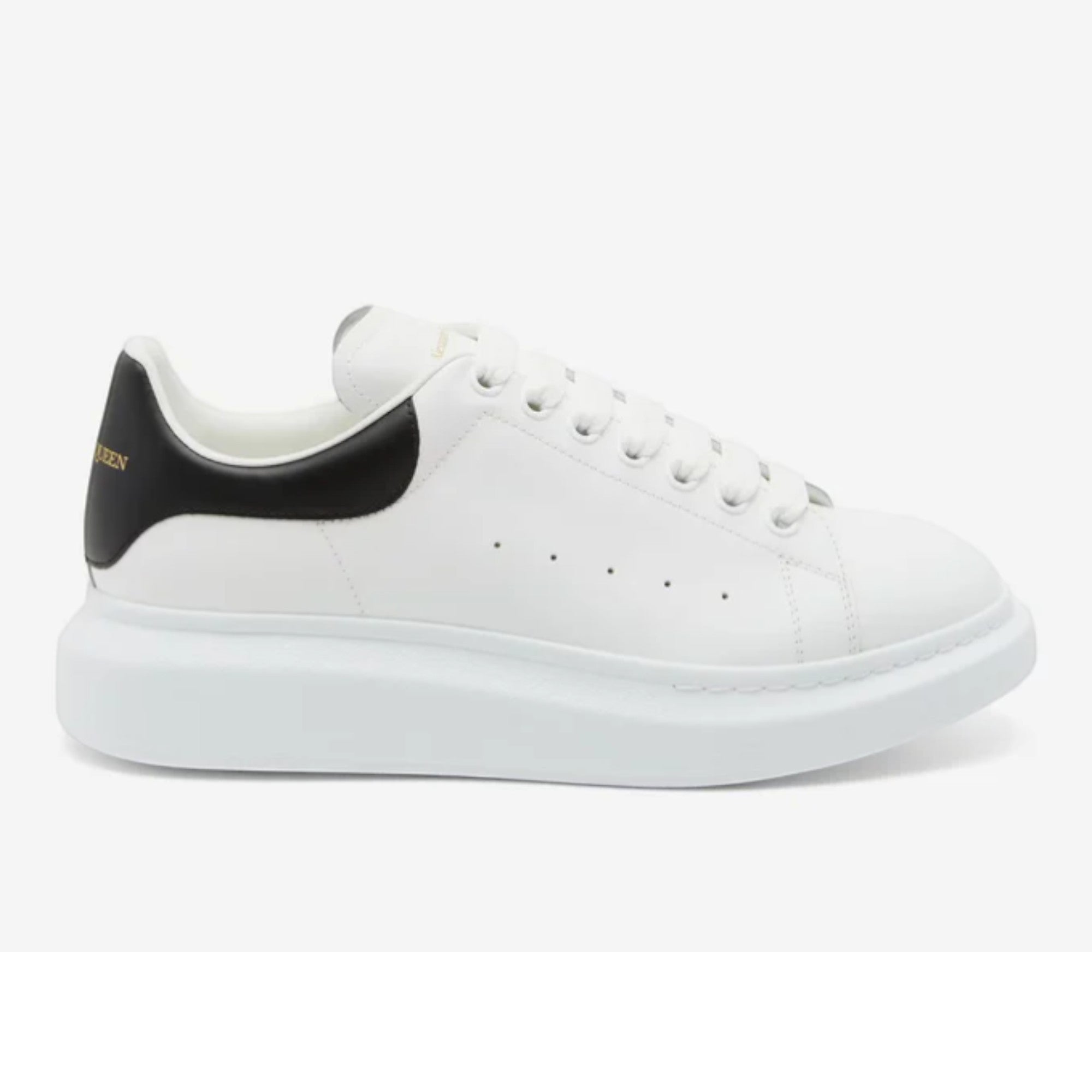 Alexander McQueen Oversized Sneaker in White Black Leather