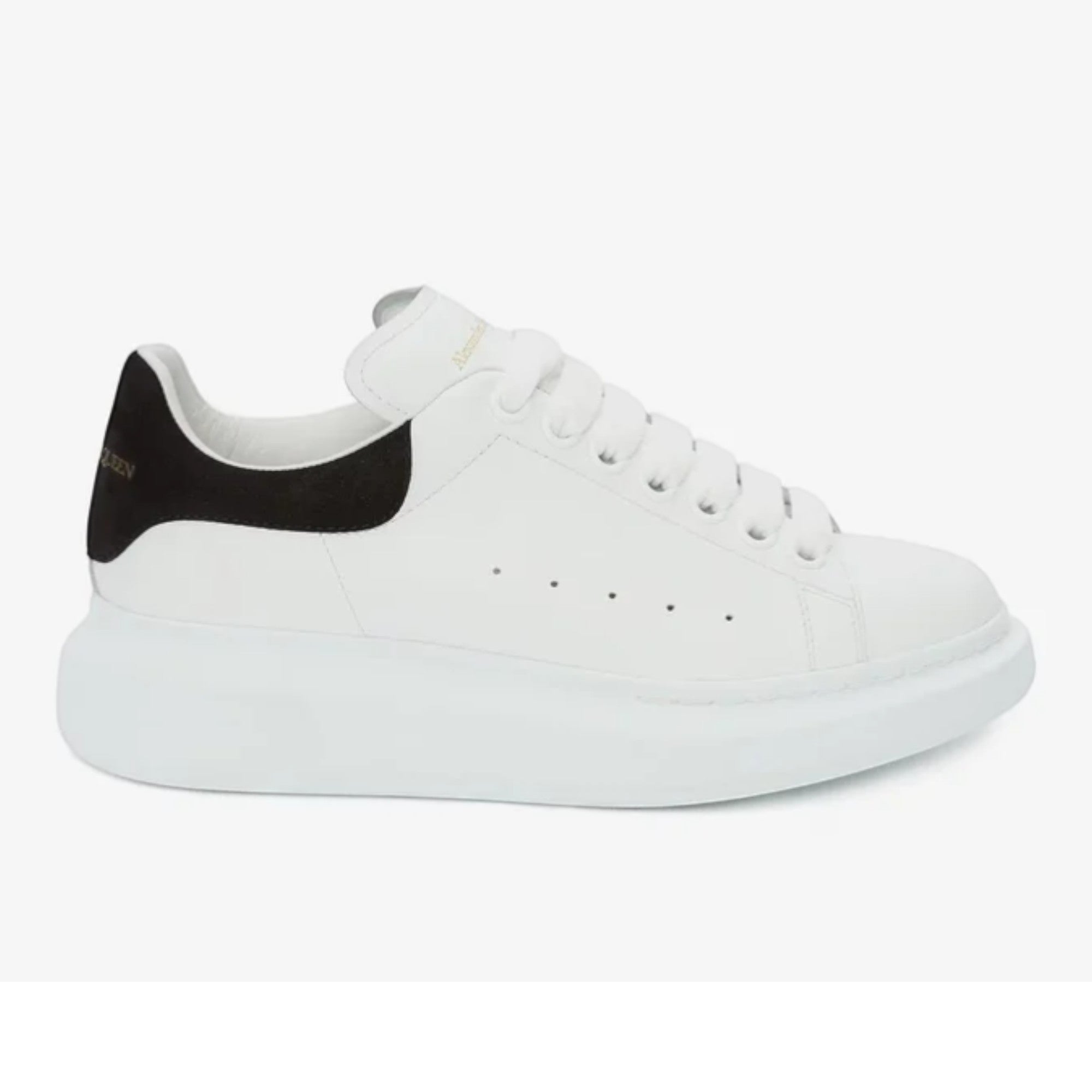Alexander McQueen Oversized Sneaker in White & Black Suede