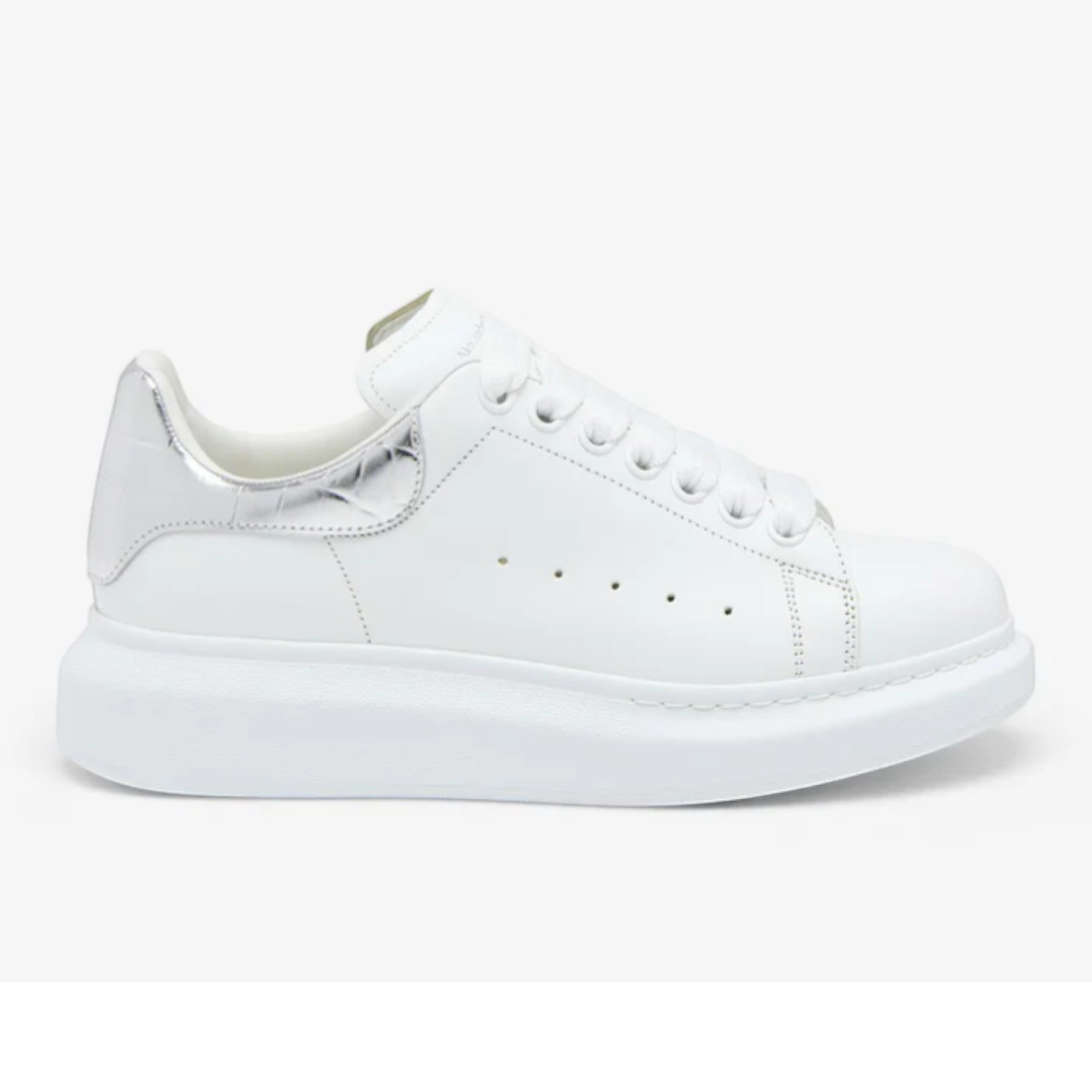 Alexander McQueen Oversized Sneaker in White Silver