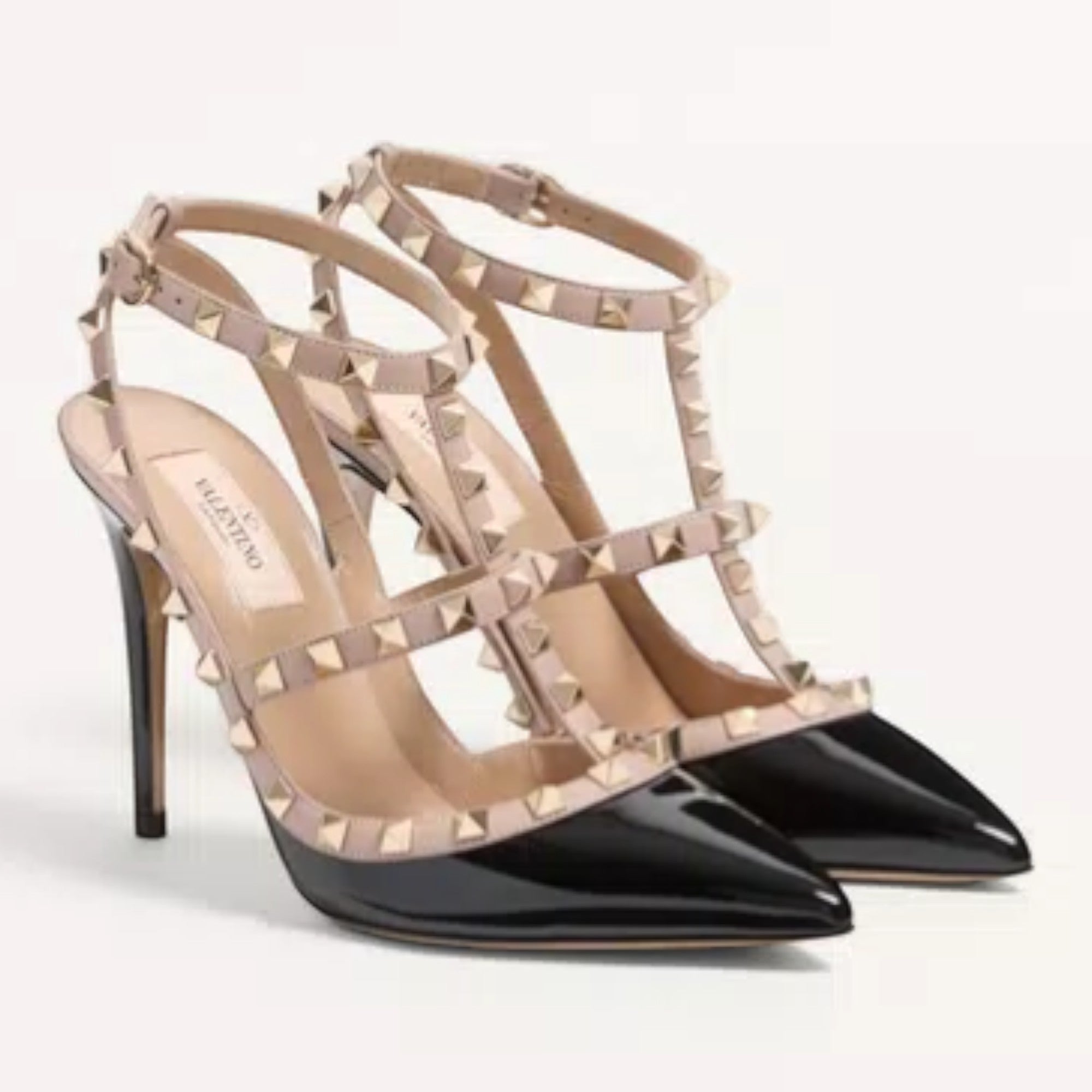 Rockstud Caged Pumps Black Poudre