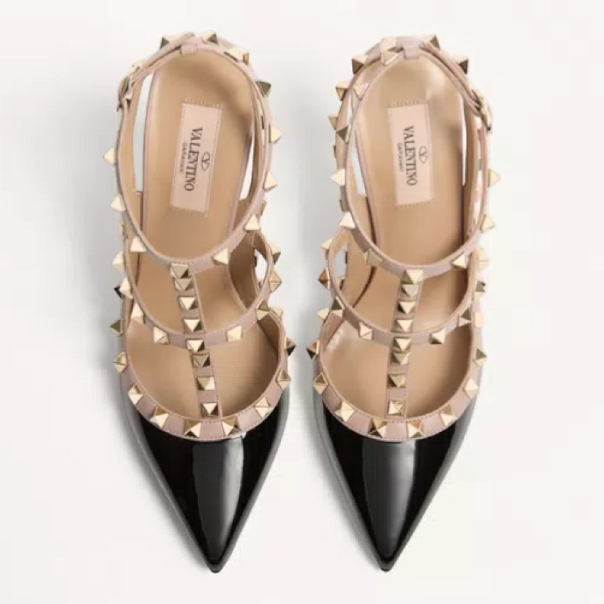 Rockstud Caged Pumps Black Poudre