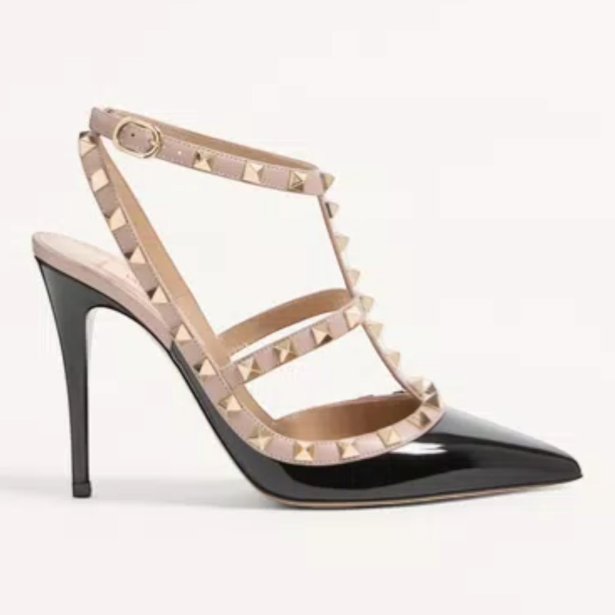 Rockstud Caged Pumps Black Poudre