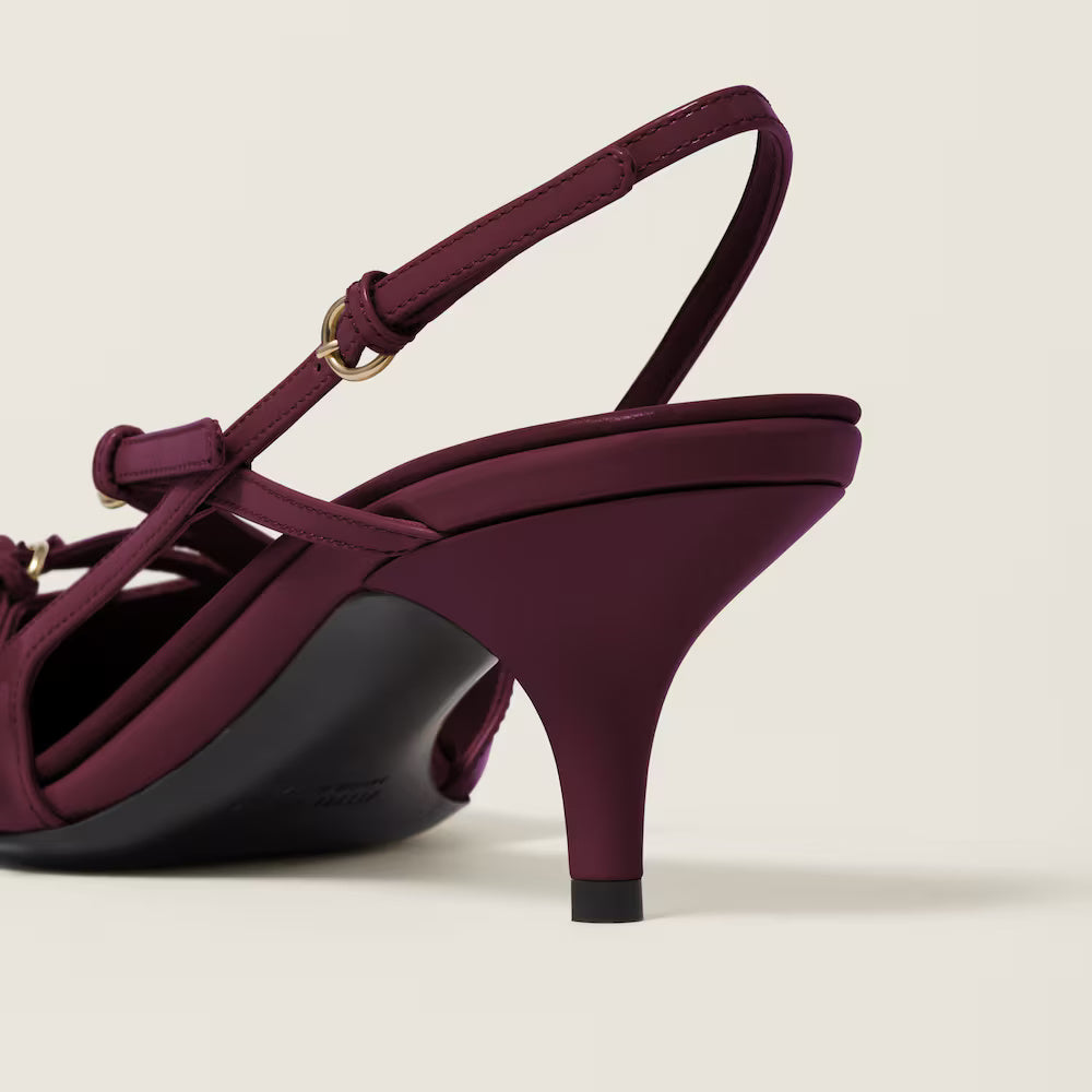 Patent Leather Slingbacks with Buckles 55 mm Crimson