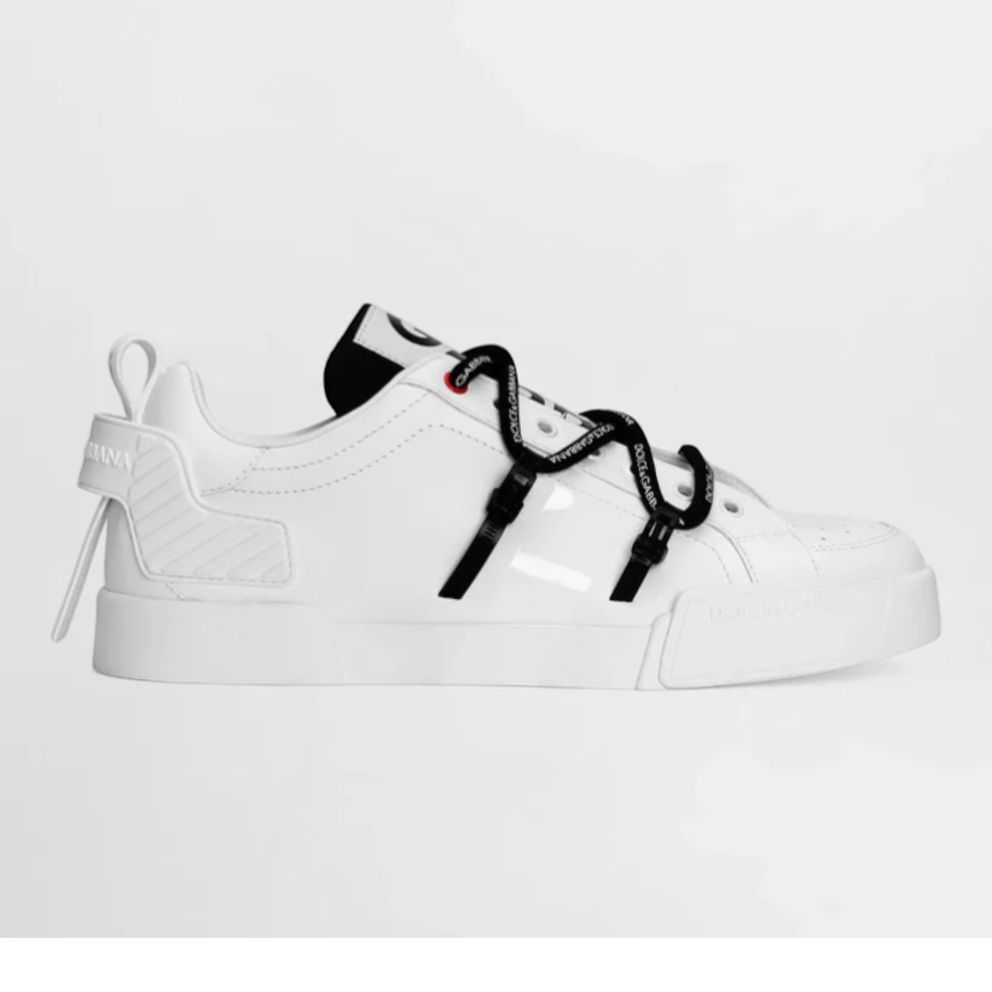 Portofino Sneakers in Calfskin and Patent Leather in White
