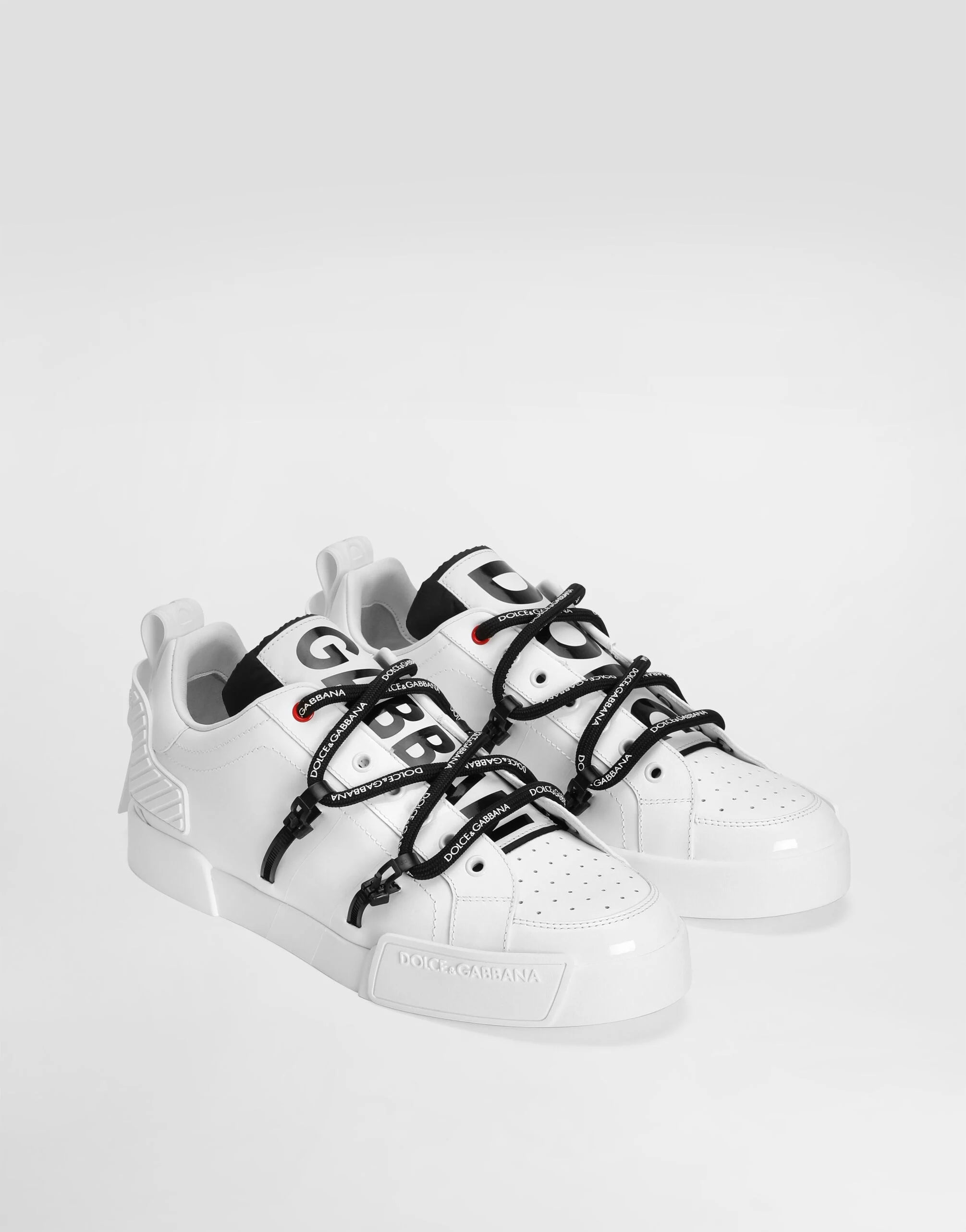 Portofino Sneakers in Calfskin and Patent Leather in White