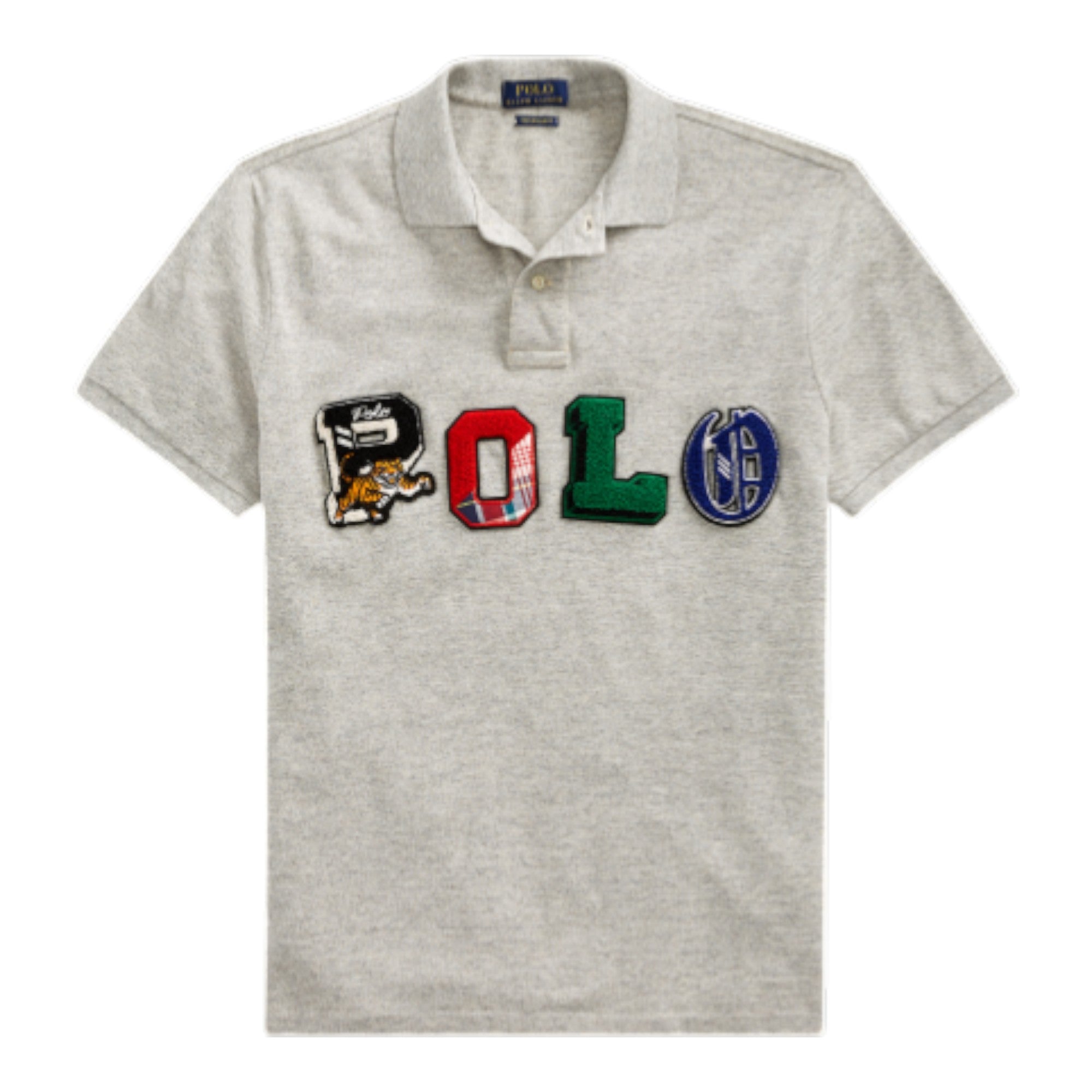 Gray Appliqué Polo Shirt
