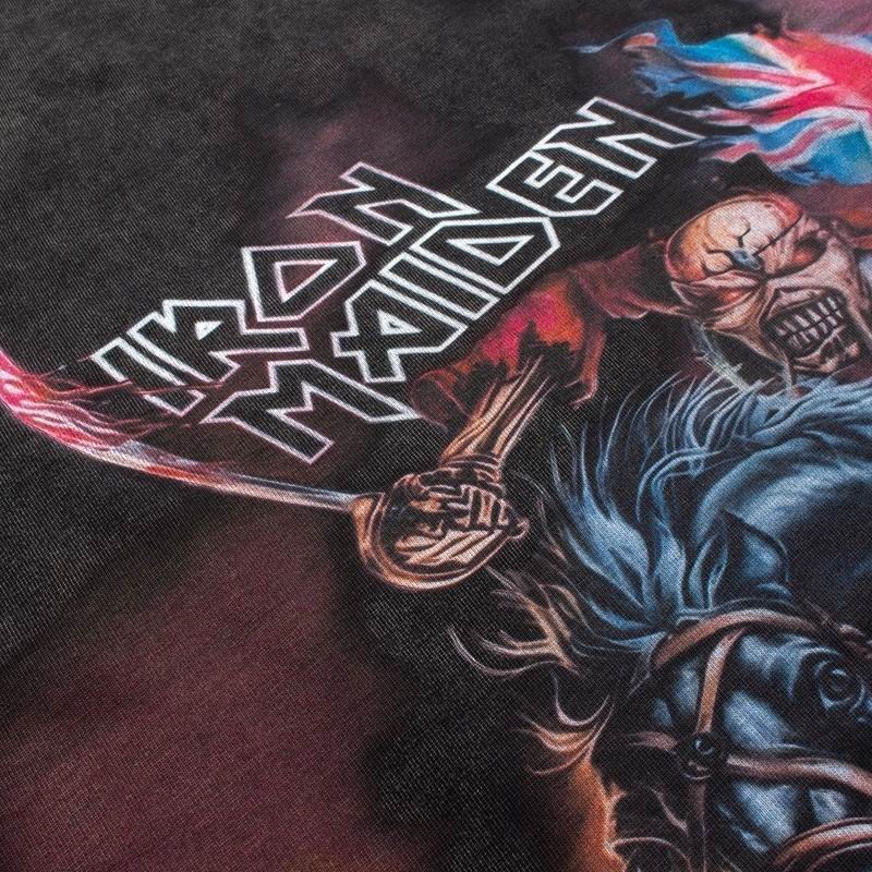 Iron Maiden Steed T-Shirt Stained Black