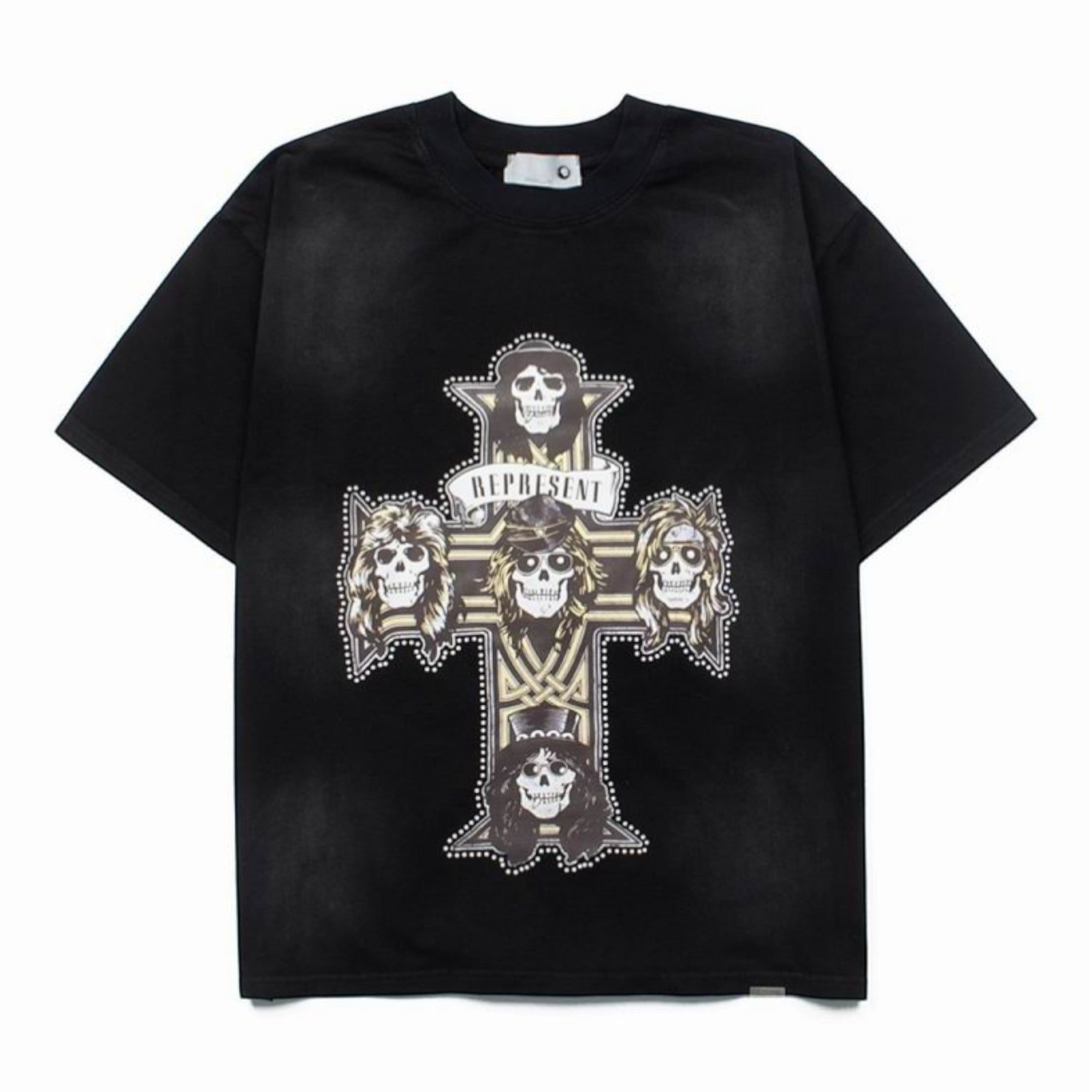 Guns N’ Roses Cross T-Shirt Stained Black
