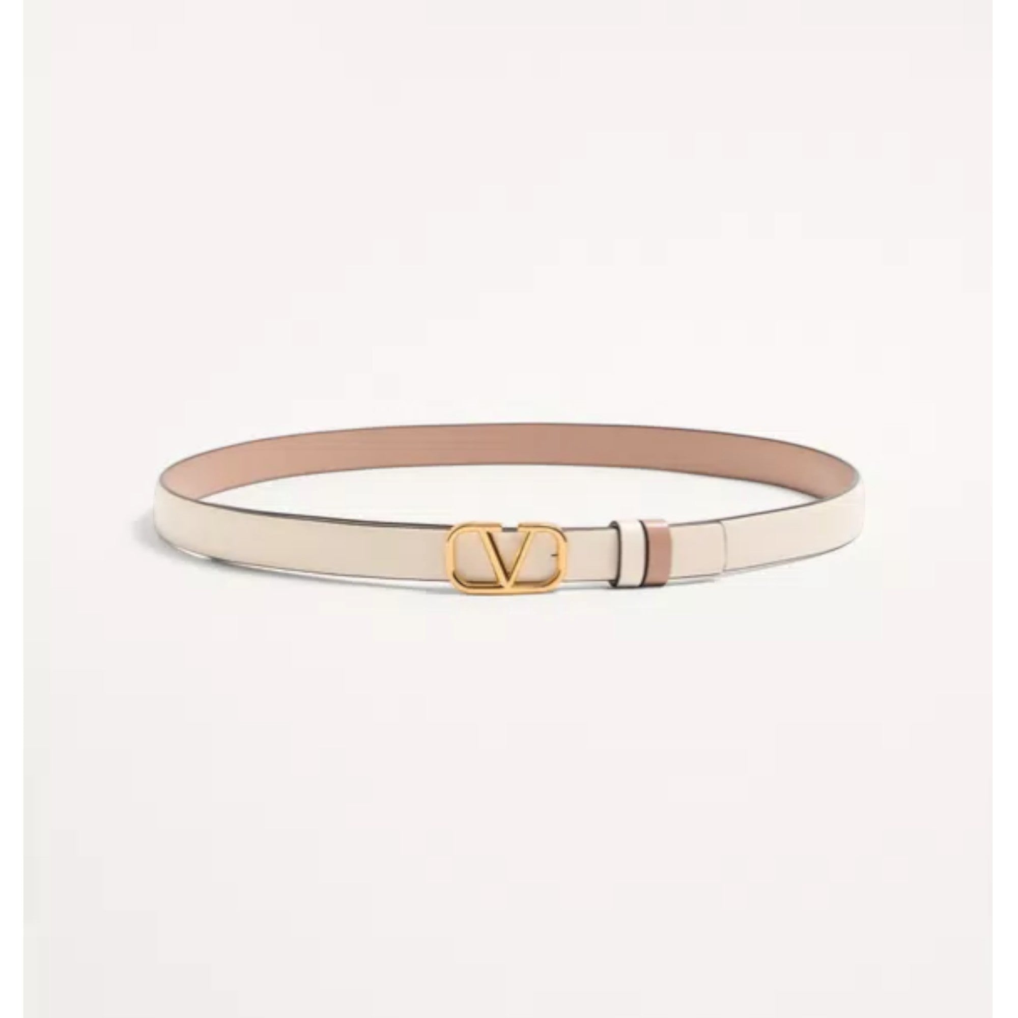 VLogo Signature Reversible Belt Ivory Rose