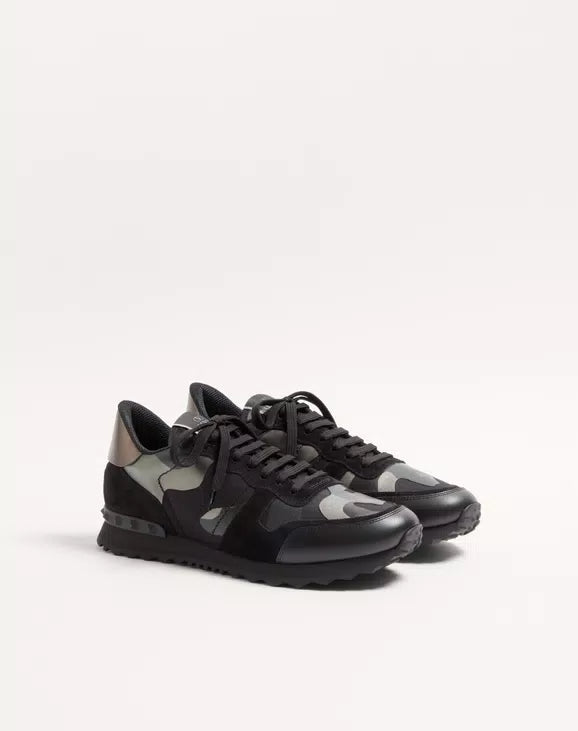 Valentino Rockrunner Camouflage Noir Metallic Sneaker
