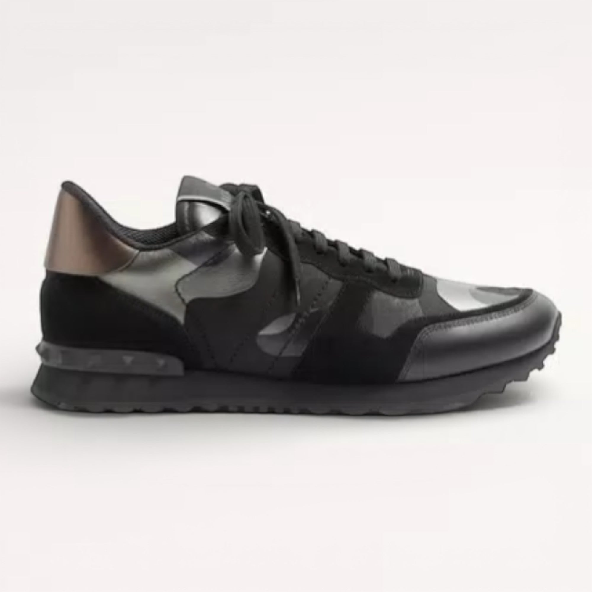 Valentino Mesh Fabric Camouflage Rockrunner Sneaker Anthracite/Black