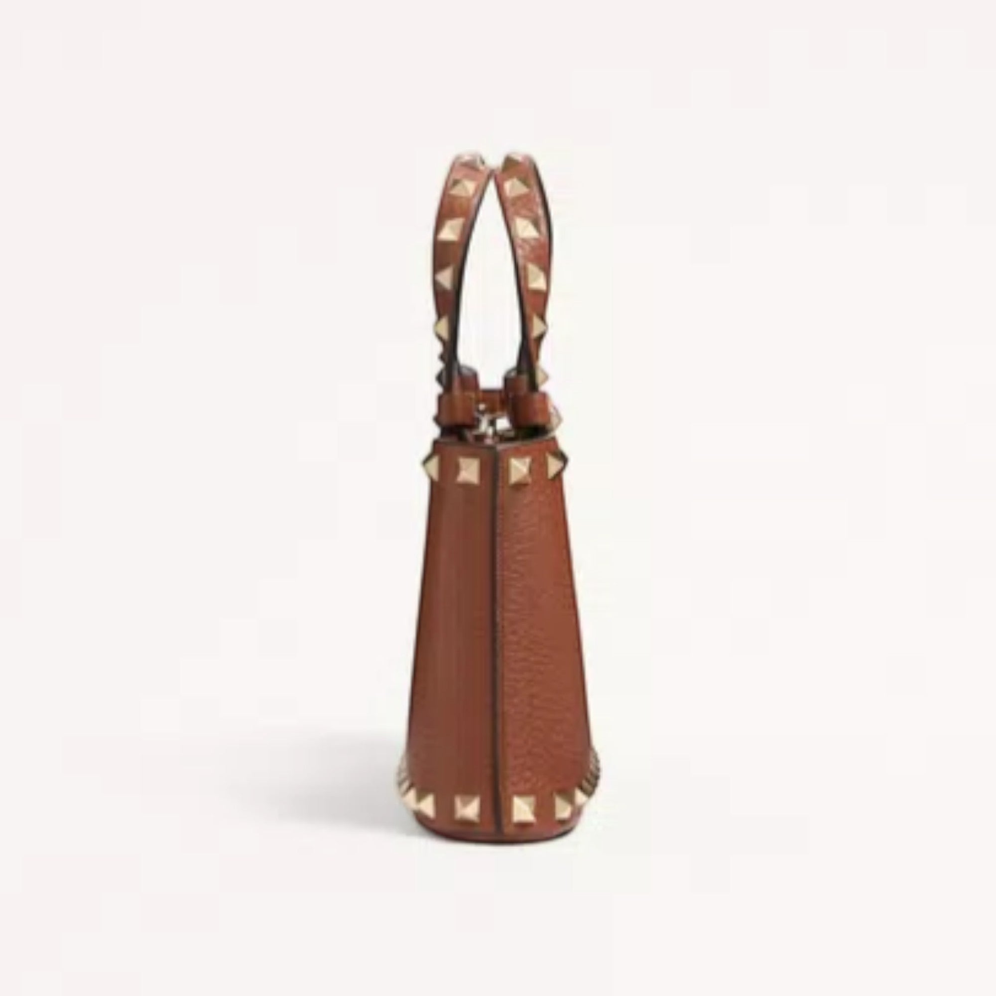 Rockstud Mini Shopping Bag Saddle Brown