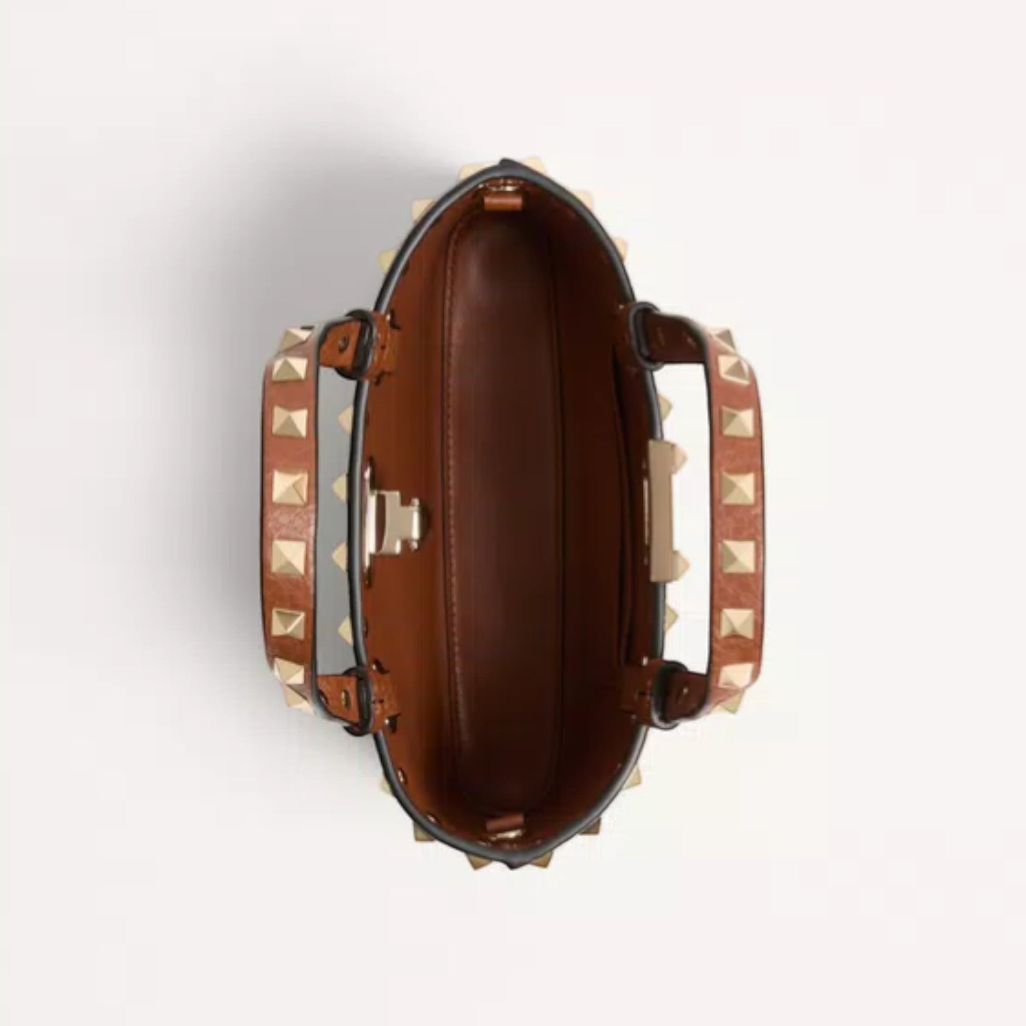 Rockstud Mini Shopping Bag Saddle Brown