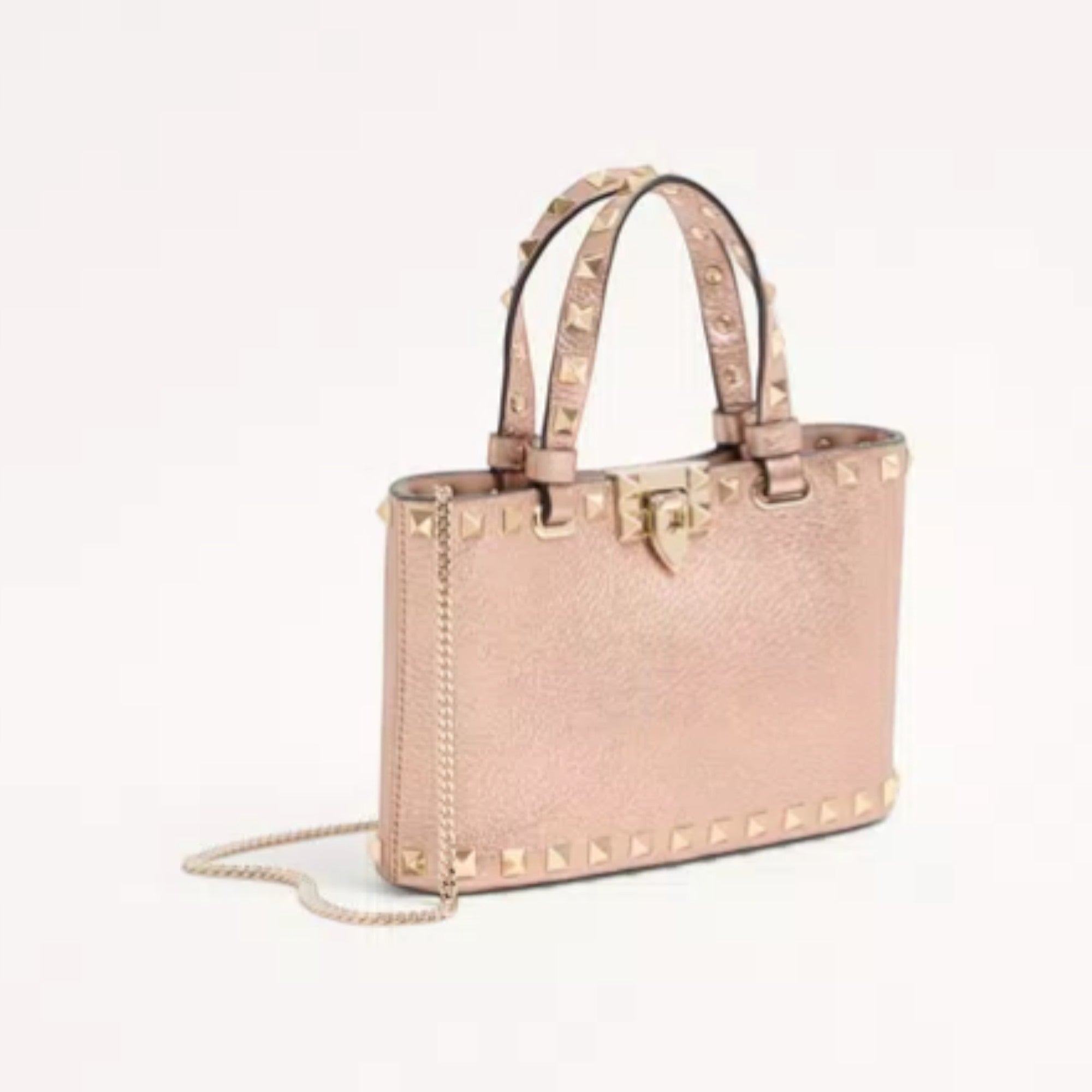 Rockstud Mini Shopping Bag Saddle Brown