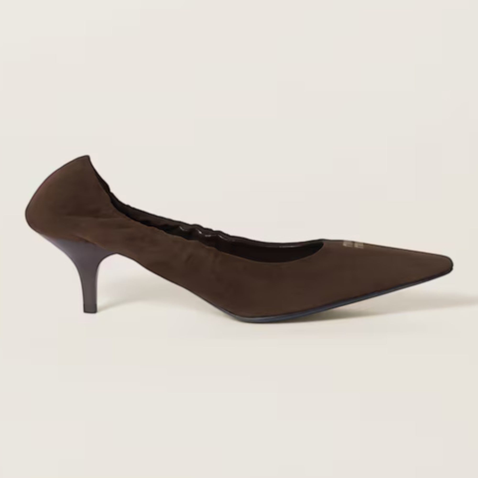Ruches Suede Pumps 55 mm Dark Brown