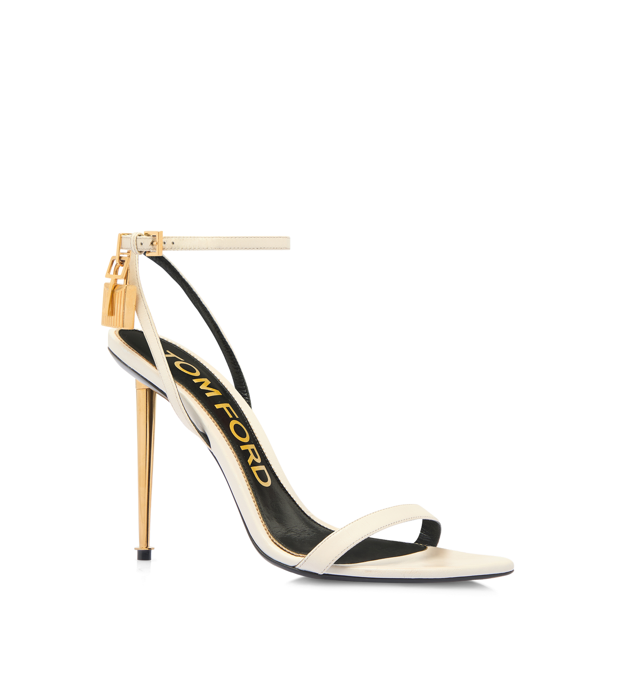 Padlock Pointy Naked Sandal Ivory
