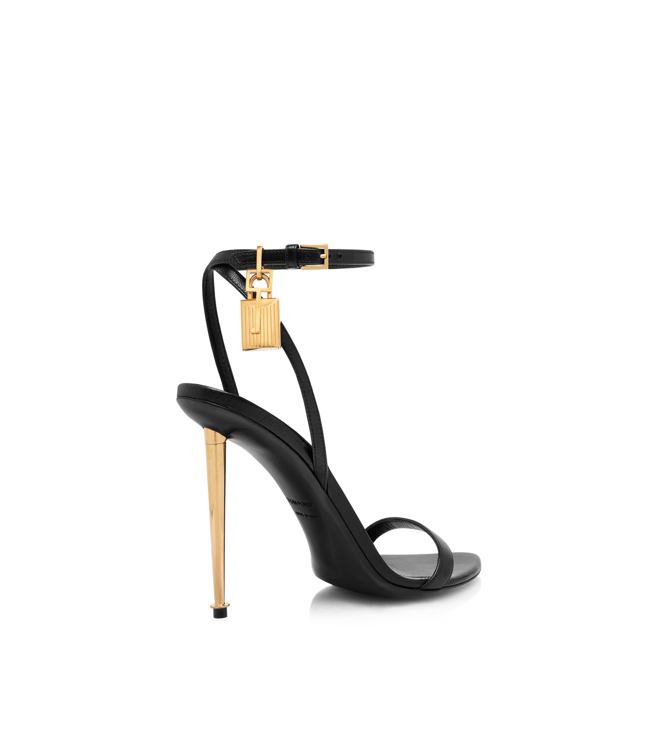 Padlock Pointy Naked Sandal Black