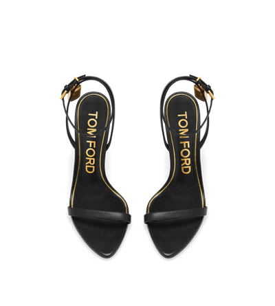 Padlock Pointy Naked Sandal Black