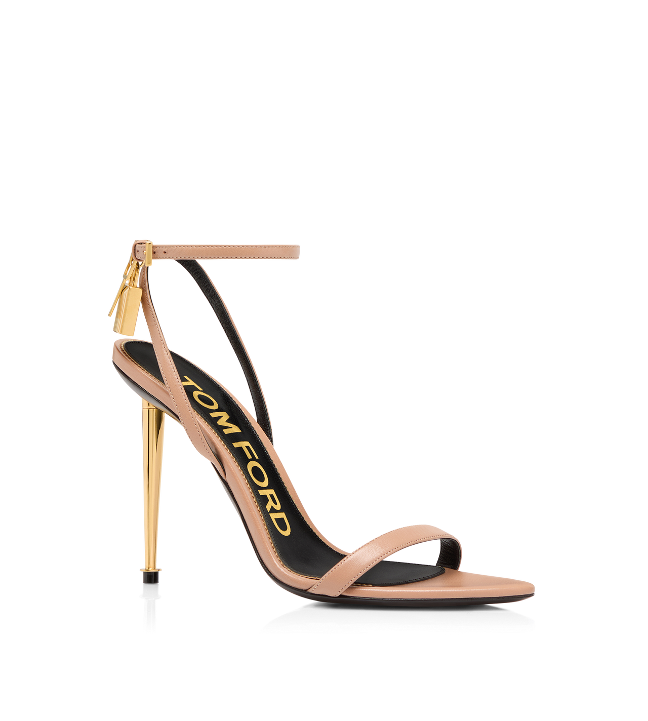 Padlock Pointy Naked Sandal Nude