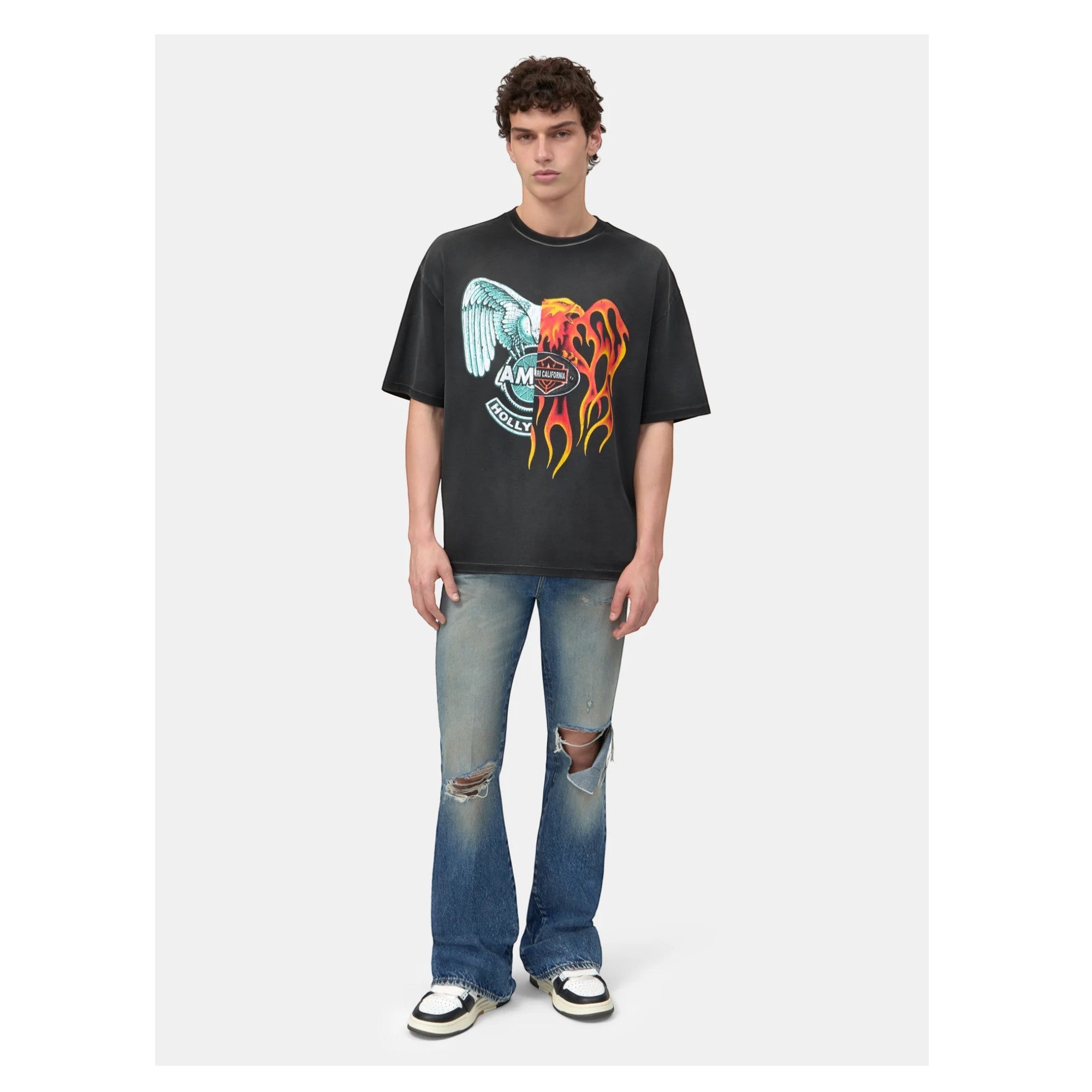 Spliced Oversized T-Shirt Black