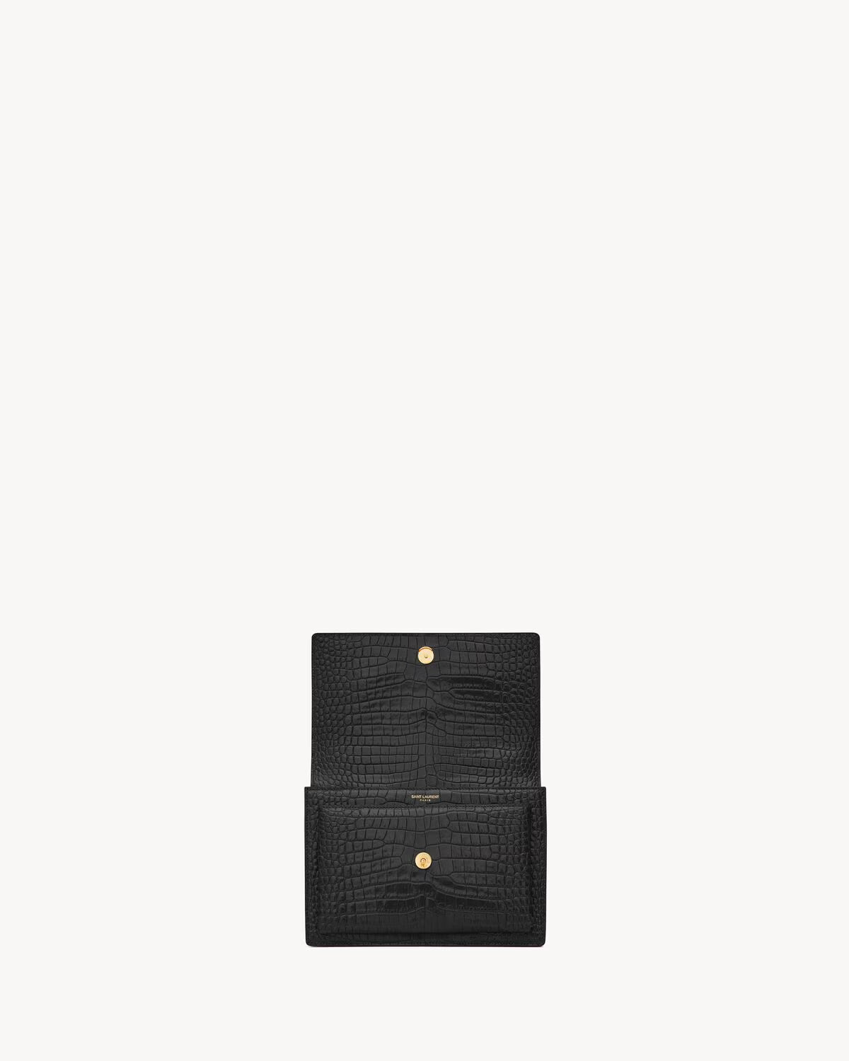 Sunset Medium Bag Crocodile-Embossed Leather Black