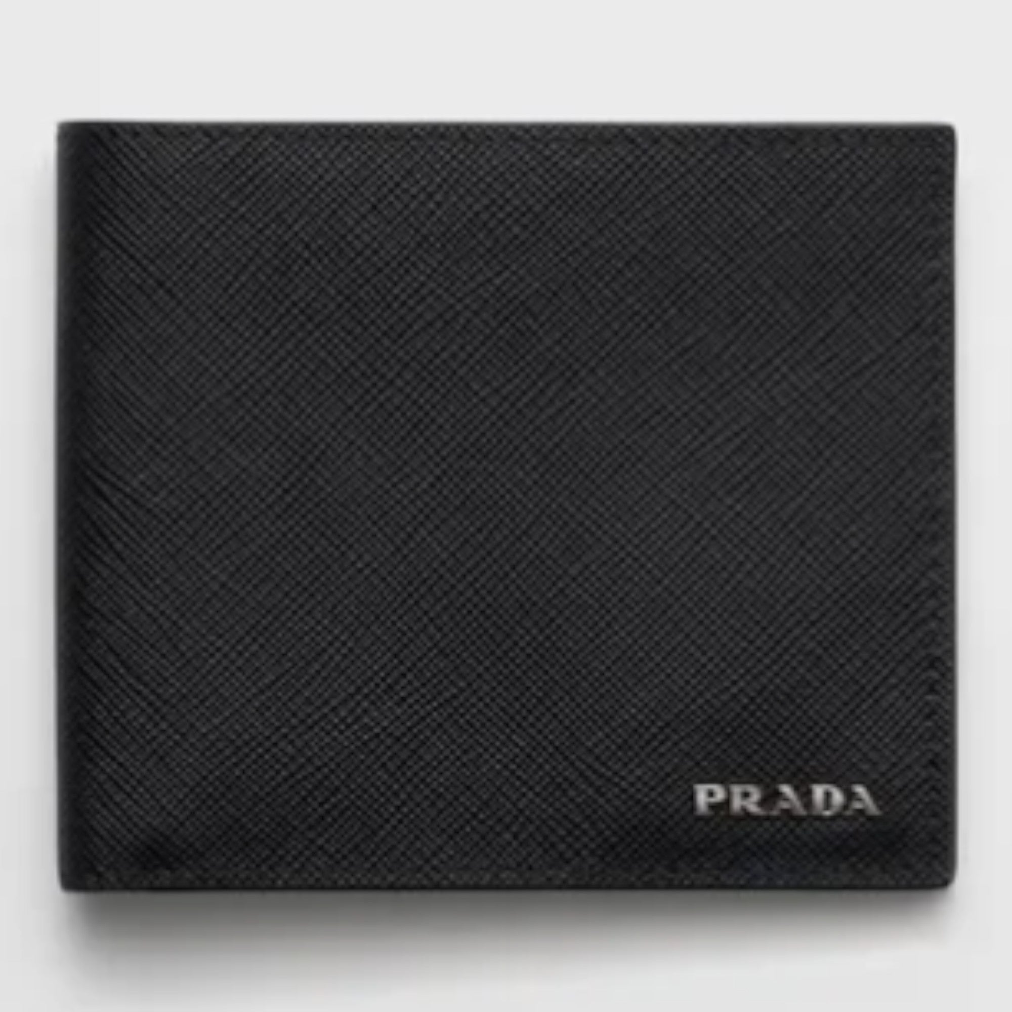 Saffiano Leather Bifold Wallet Black