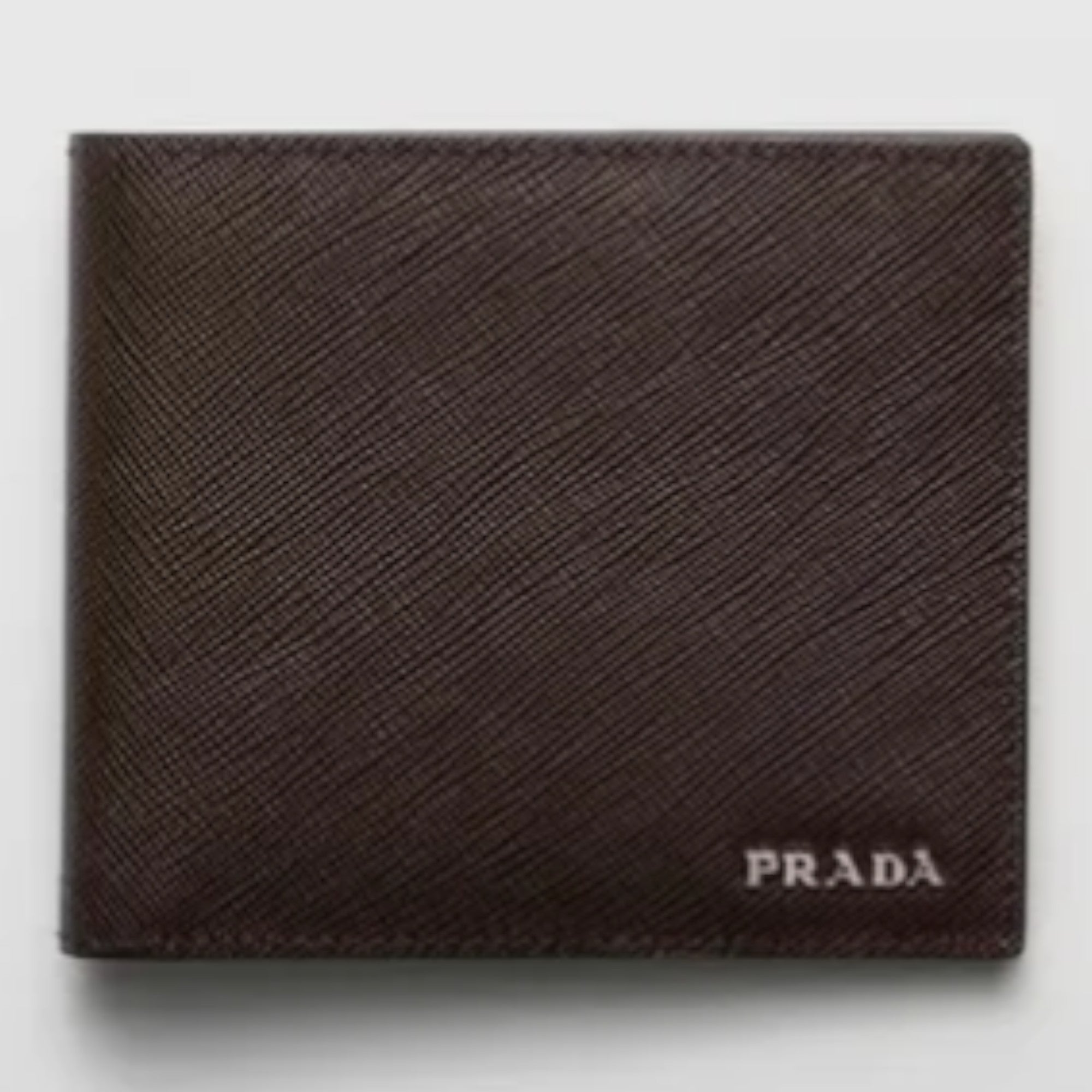 Saffiano Leather Wallet Coffee Baltic Blue Interior