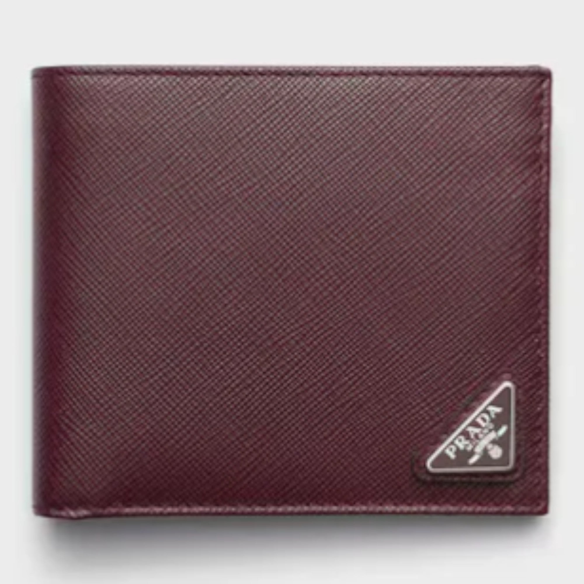 Saffiano Leather Wallet with Coin Purse Burgundy
