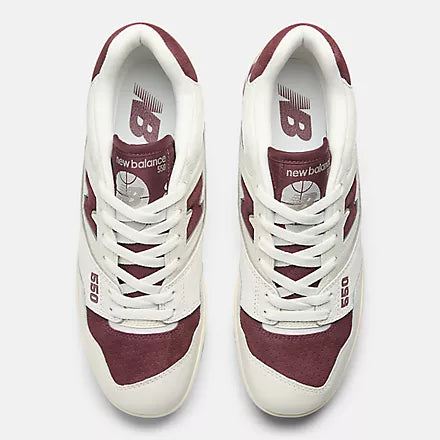 New Balance 550 Sea Salt with Classic Crimson