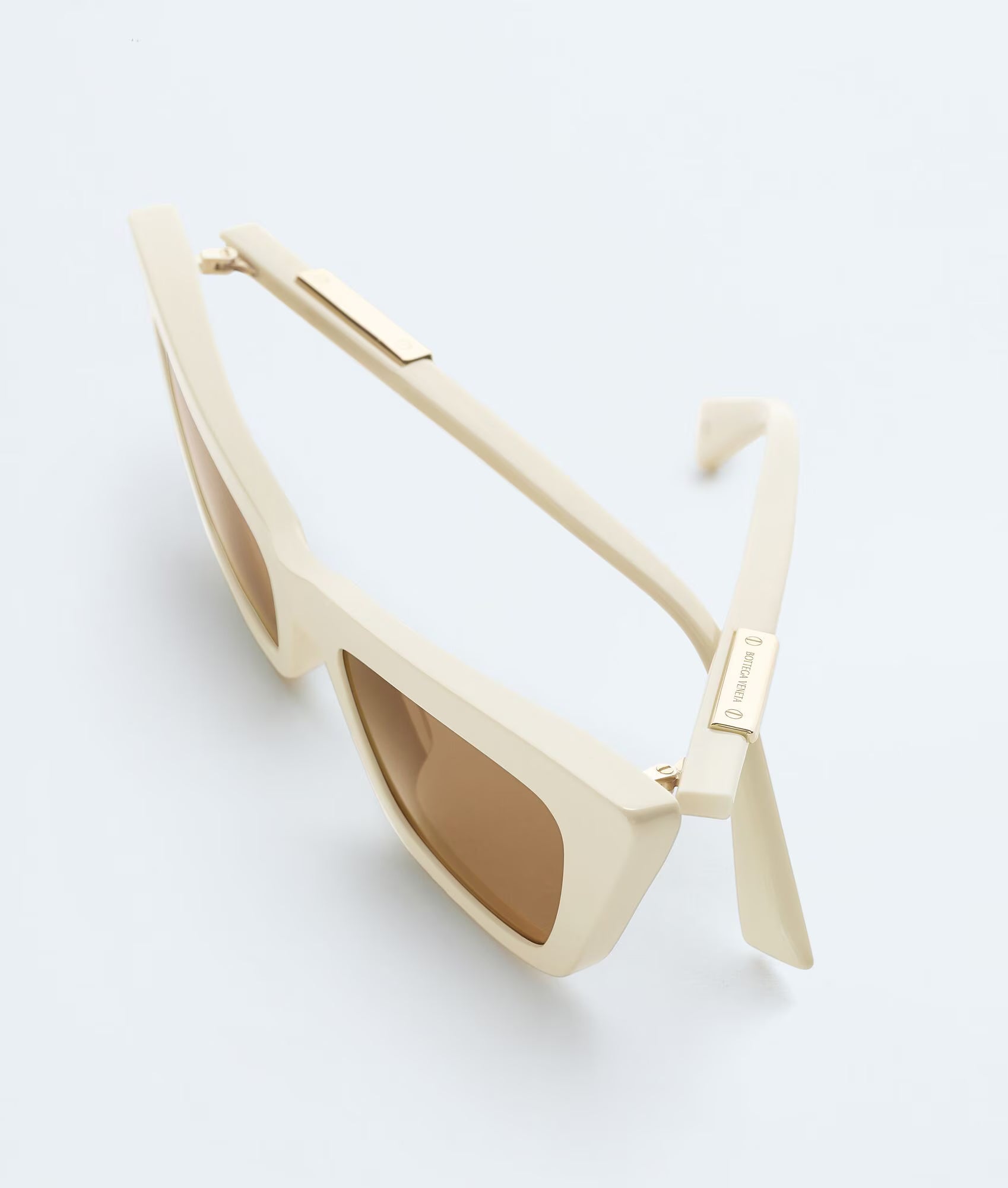 Snap Cat Eye Sunglasses Beige Brown