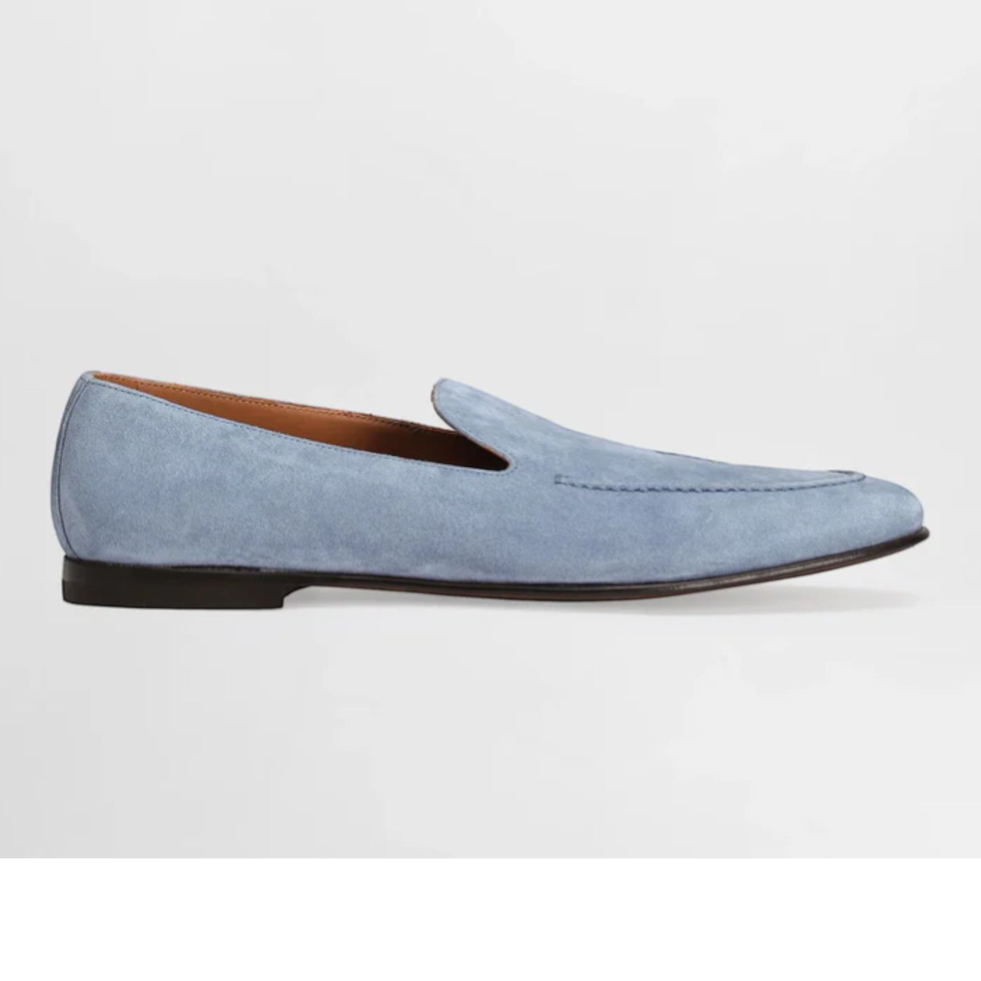 Split Calfskin Loafers in Azure