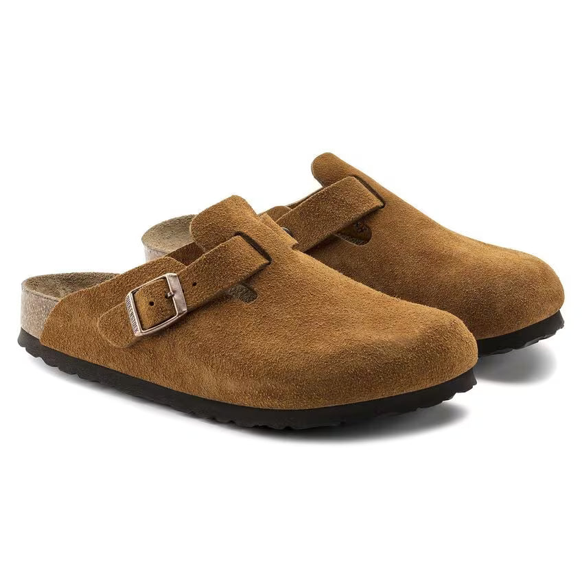 Birkenstock Boston Suede Leather Clog Mink