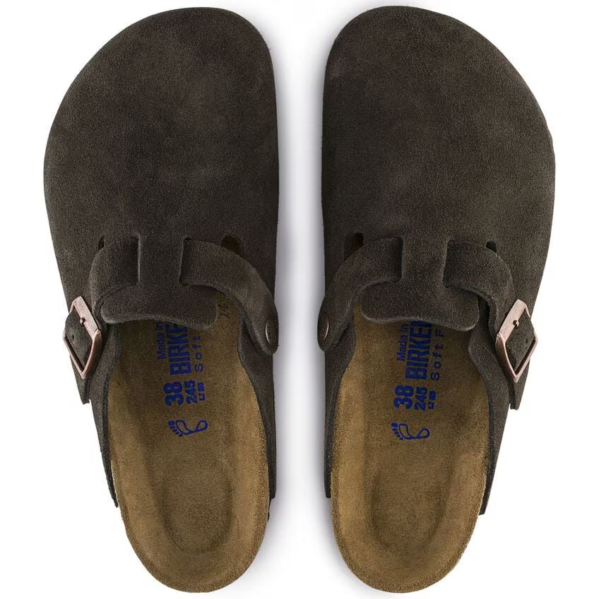 Birkenstock Boston Suede Leather Clog Mocha